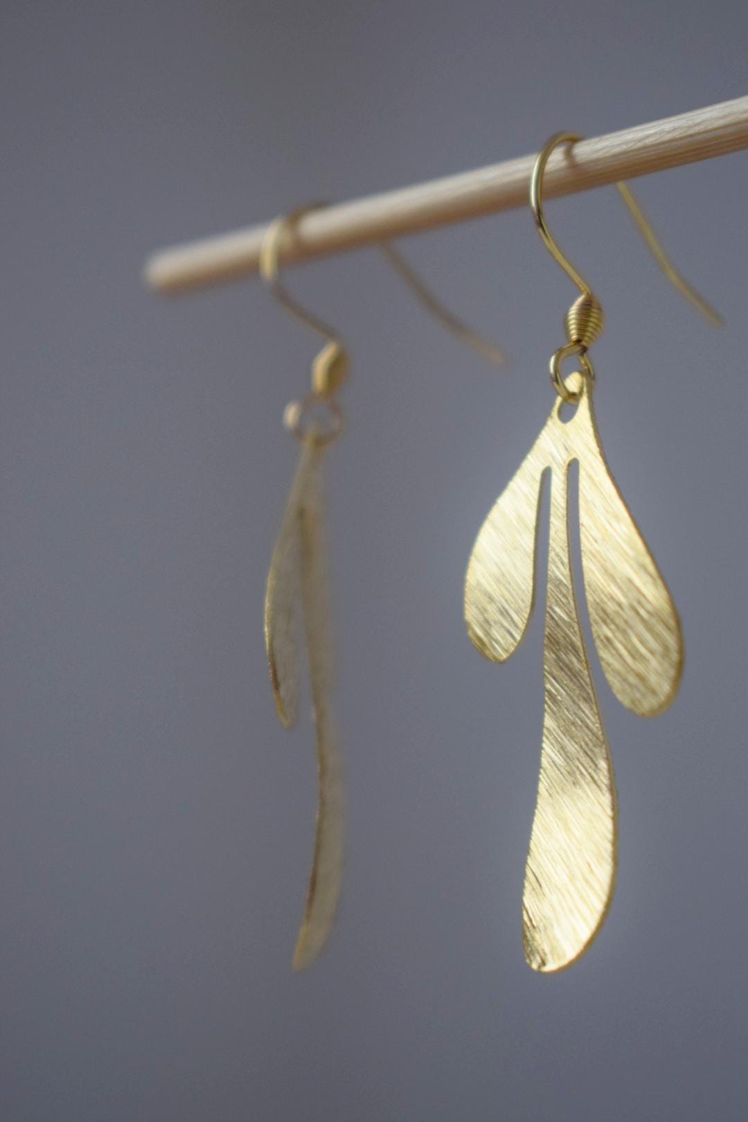 Blattohrringe für Frauen, Ohrhänger, 18 Karat vergoldeter Edelstahl, Boho-Ohrringe, Blattgoldschmuck, Einzigartiges Geschenk für Sie