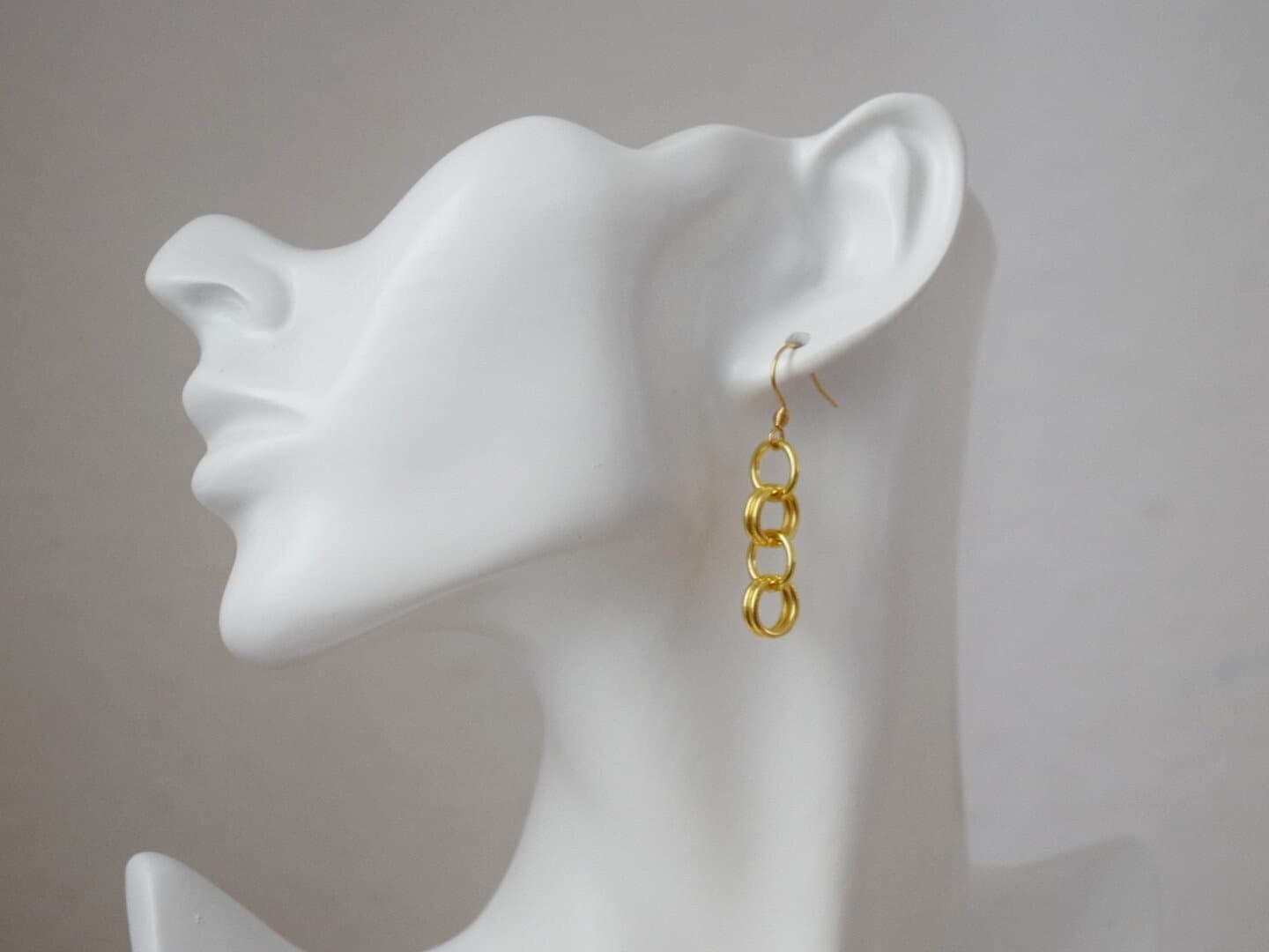 Geometrische Ohrhänger, 24 Karat vergoldete Edelstahlringe, Schmuckanhänger, Bestes Valentinstagsgeschenk für Sie