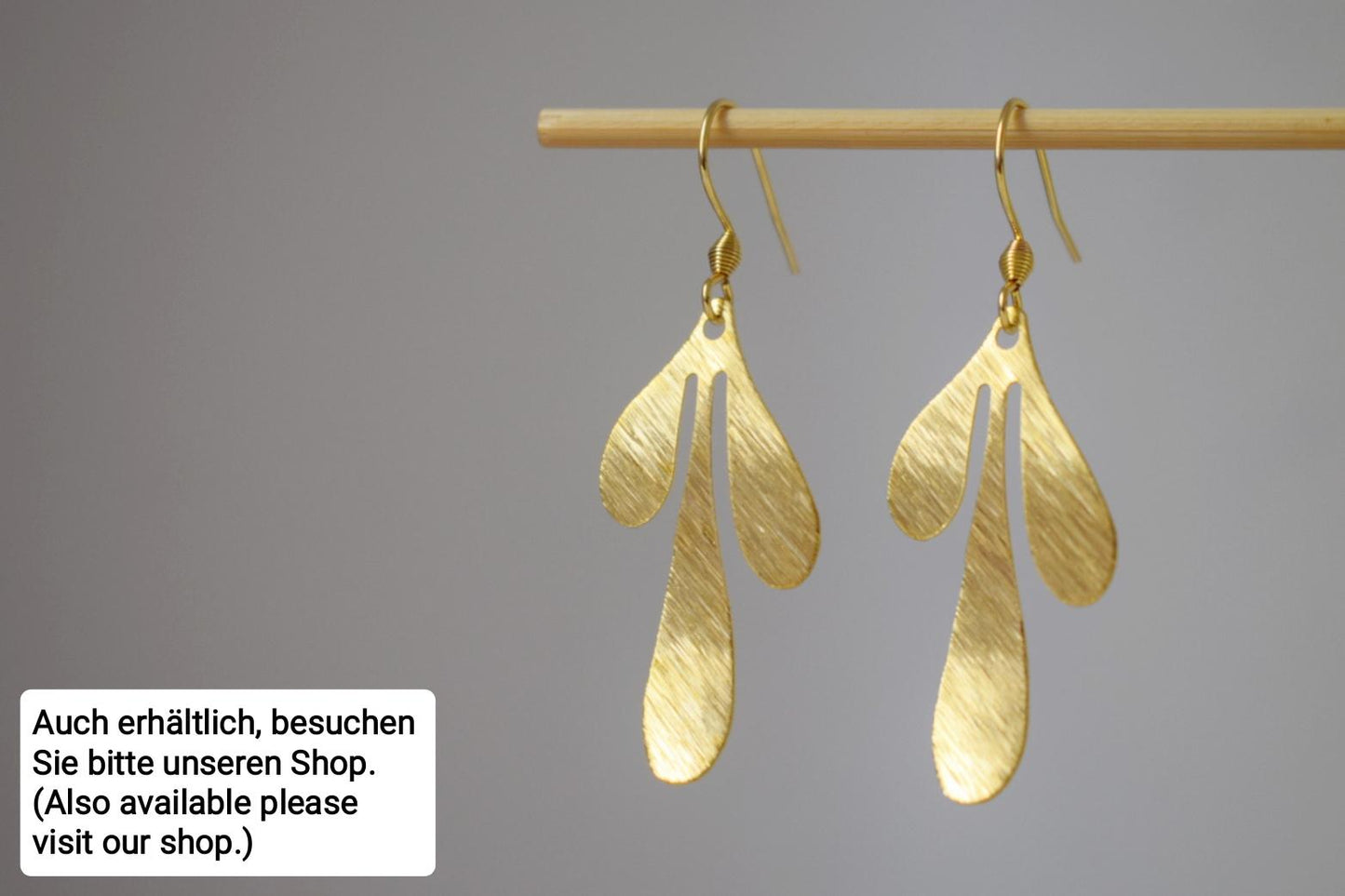 Lange Blattohrringe für Frauen, 18 Karat vergoldet, Blattohrringe, Edelstahlohrringe, Boho-Statement-Ohrringe, Blattgoldschmuck