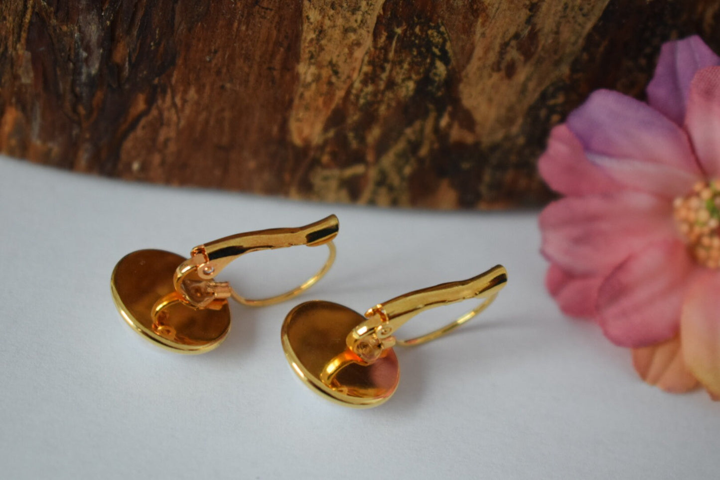 Opalite Dangle Earrings: 18k Gold Plated Leverback Jewelry