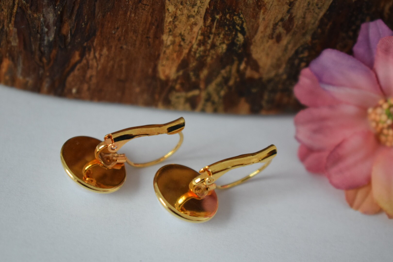 Opalite Dangle Earrings: 18k Gold Plated Leverback Jewelry