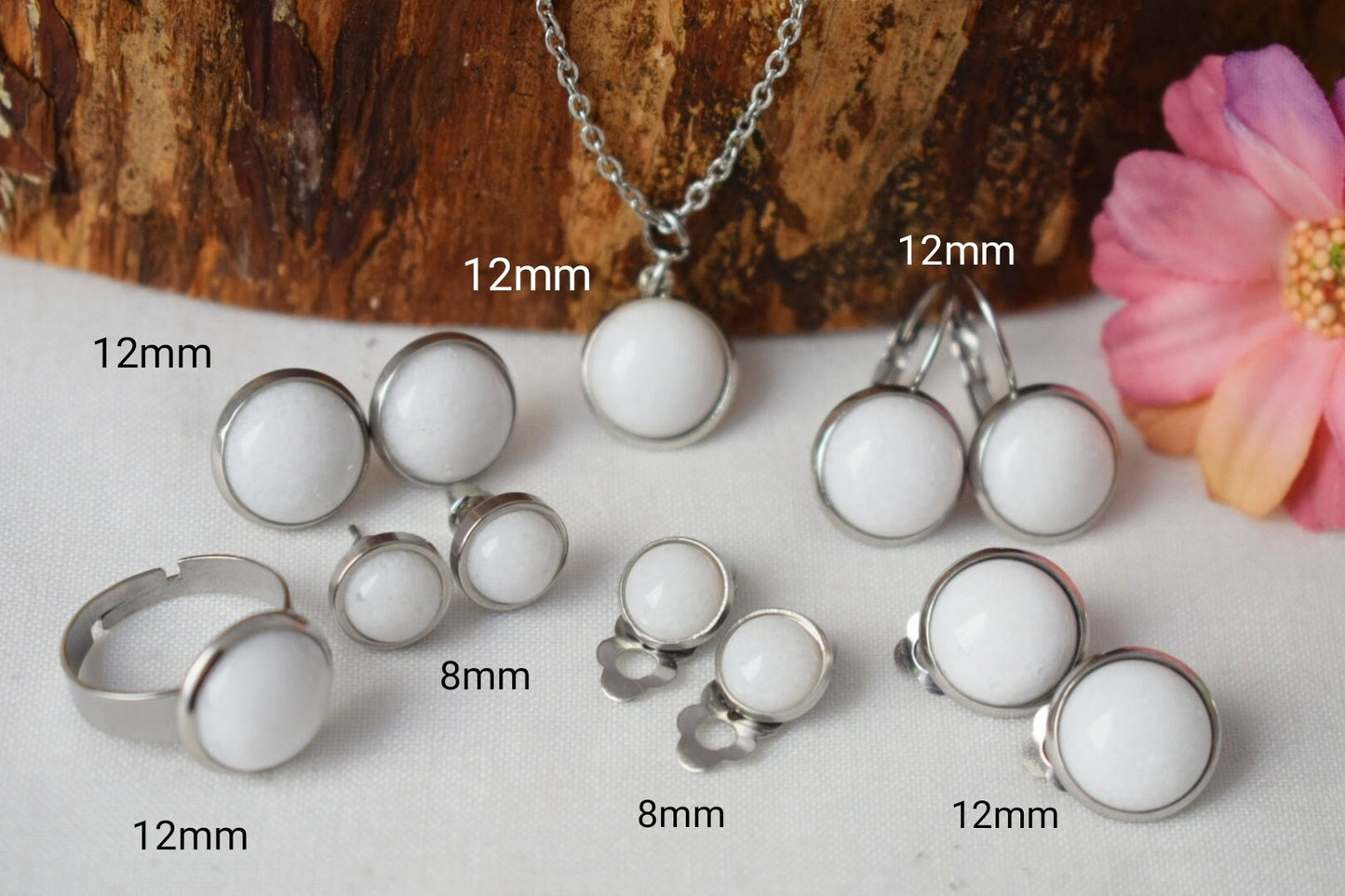 White Jade Pendant Necklace: Minimalist Gemstone Jewelry, Gift for Her