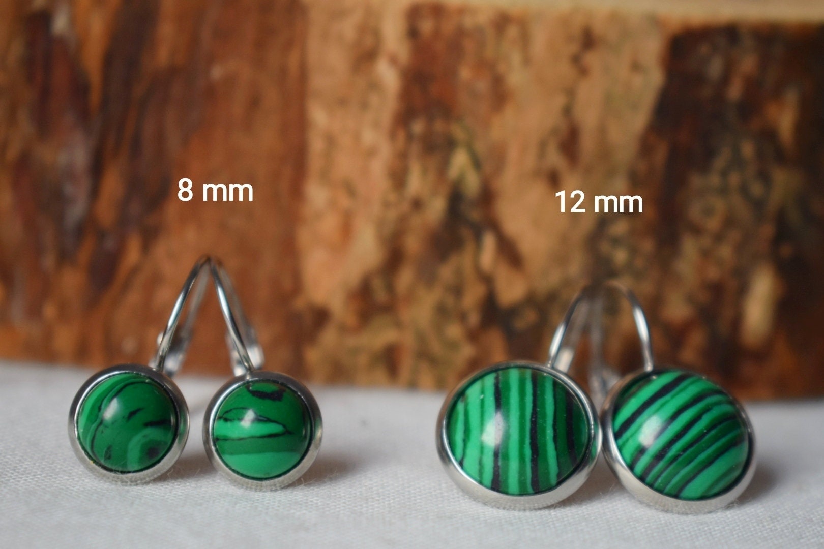 Malachite necklace, Green jewelry, Gift for her