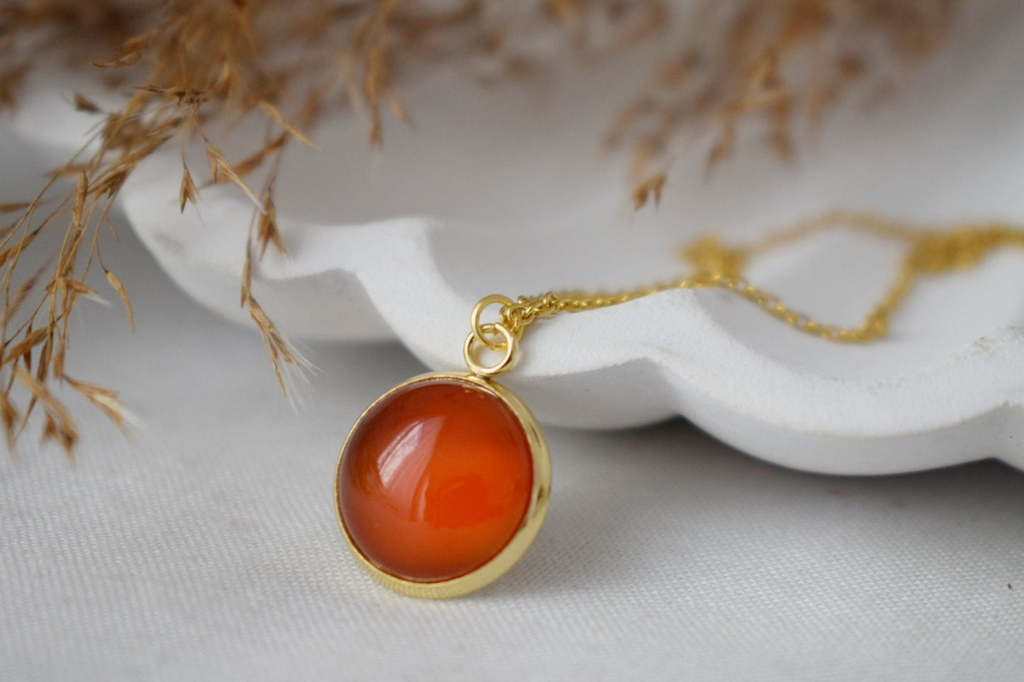 Rote Achatkette für Frauen - Handgefertigter Edelsteinschmuck für Frauen - Statement-Halskette aus Stein - Boho-Chic-Geschenk, bestes Schmuckgeschenk für Sie