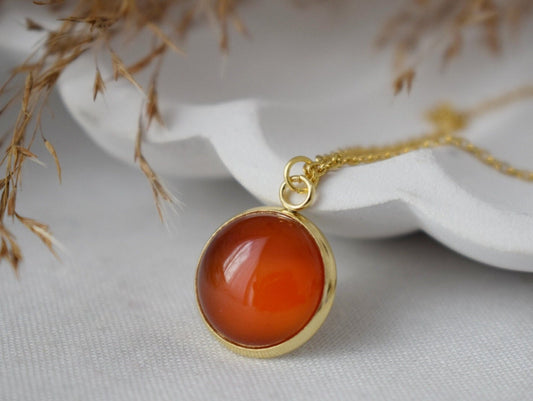 Rote Achatkette für Frauen - Handgefertigter Edelsteinschmuck für Frauen - Statement-Halskette aus Stein - Boho-Chic-Geschenk, bestes Schmuckgeschenk für Sie