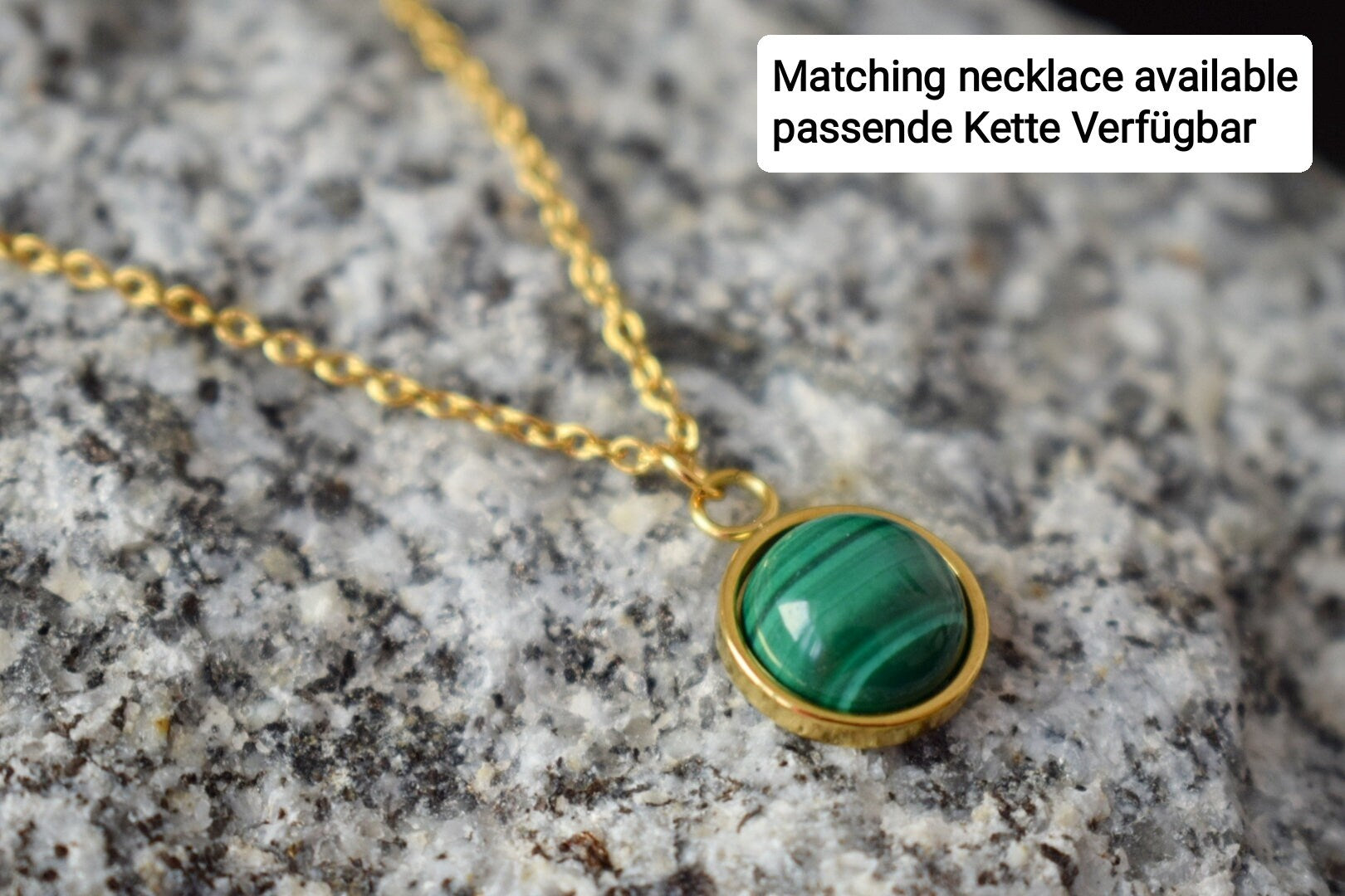 Mini Malachite Stud Earrings: Natural stone, 18k Gold Plated, Green Gemstone Jewelry