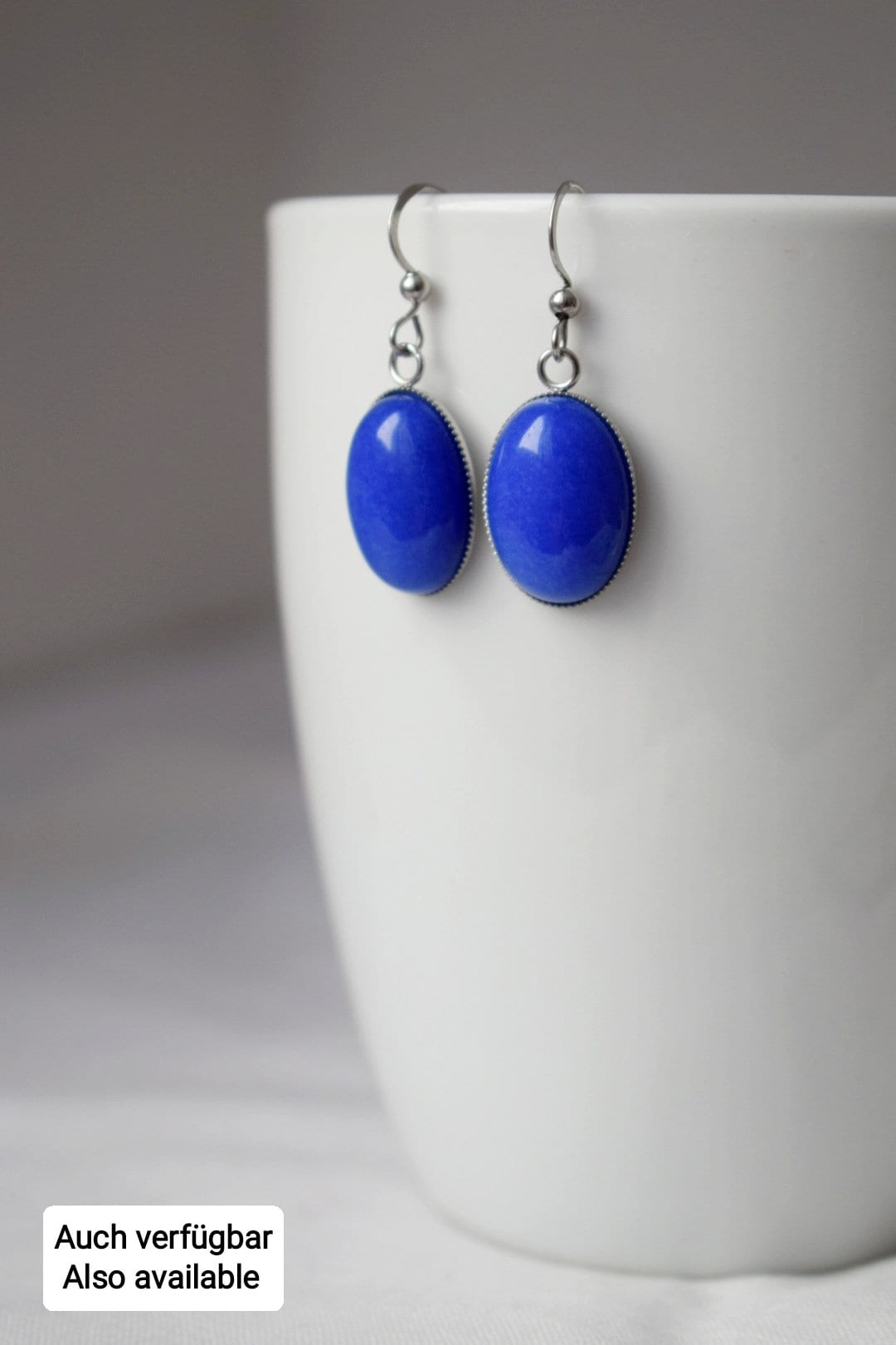 Blue Jade Dangle Earrings: Gemstone Earrings, Jewelry Gift For Her
