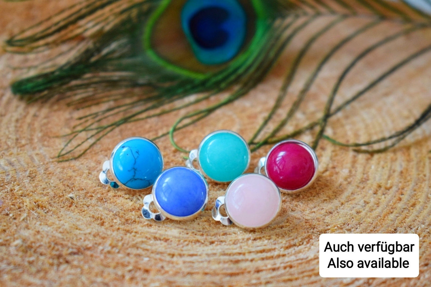Rote Jade Ohrclips, Roségold Ohrclips, Edelstein Ohrringe, Nicht durchbohrte Ohrringe Frauen Mädchen, Brautjungfern Schmuck, Geschenk für Sie
