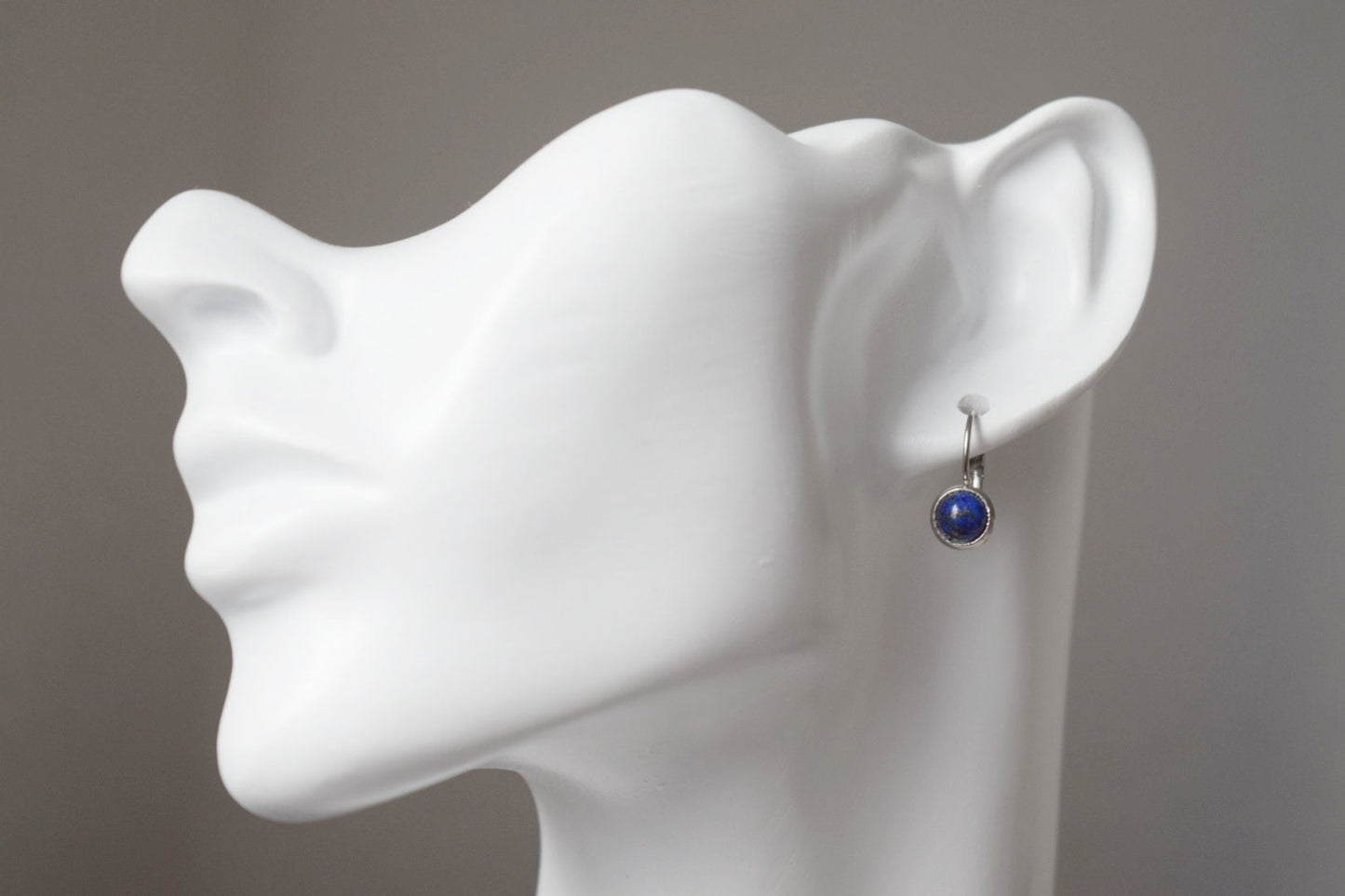 Lapis Lazuli Dangle Earrings: Stainless Steel Lever Back, September Birthstone Jewelry