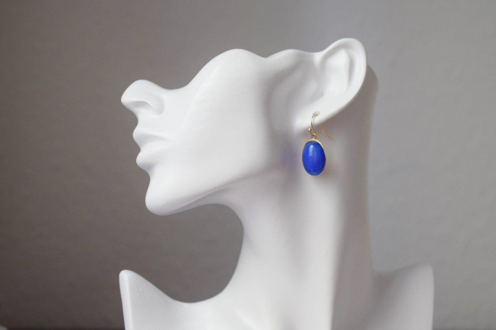 Blue Jade Dangle Earrings: Gemstone Earrings, Jewelry Gift For Her