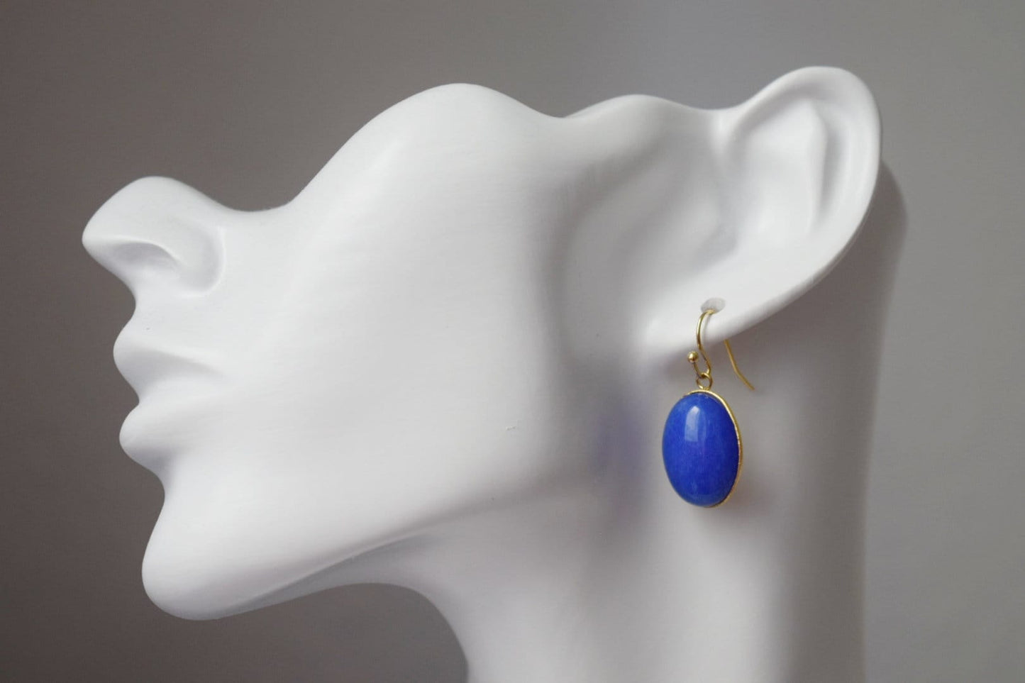 Blue Jade Dangle Earrings: Gemstone Earrings, Jewelry Gift For Her