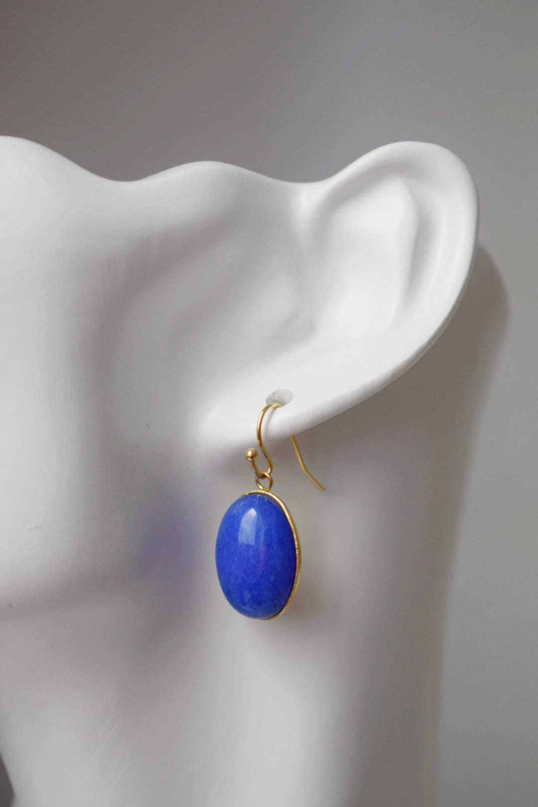 Blue Jade Dangle Earrings: Gemstone Earrings, Jewelry Gift For Her