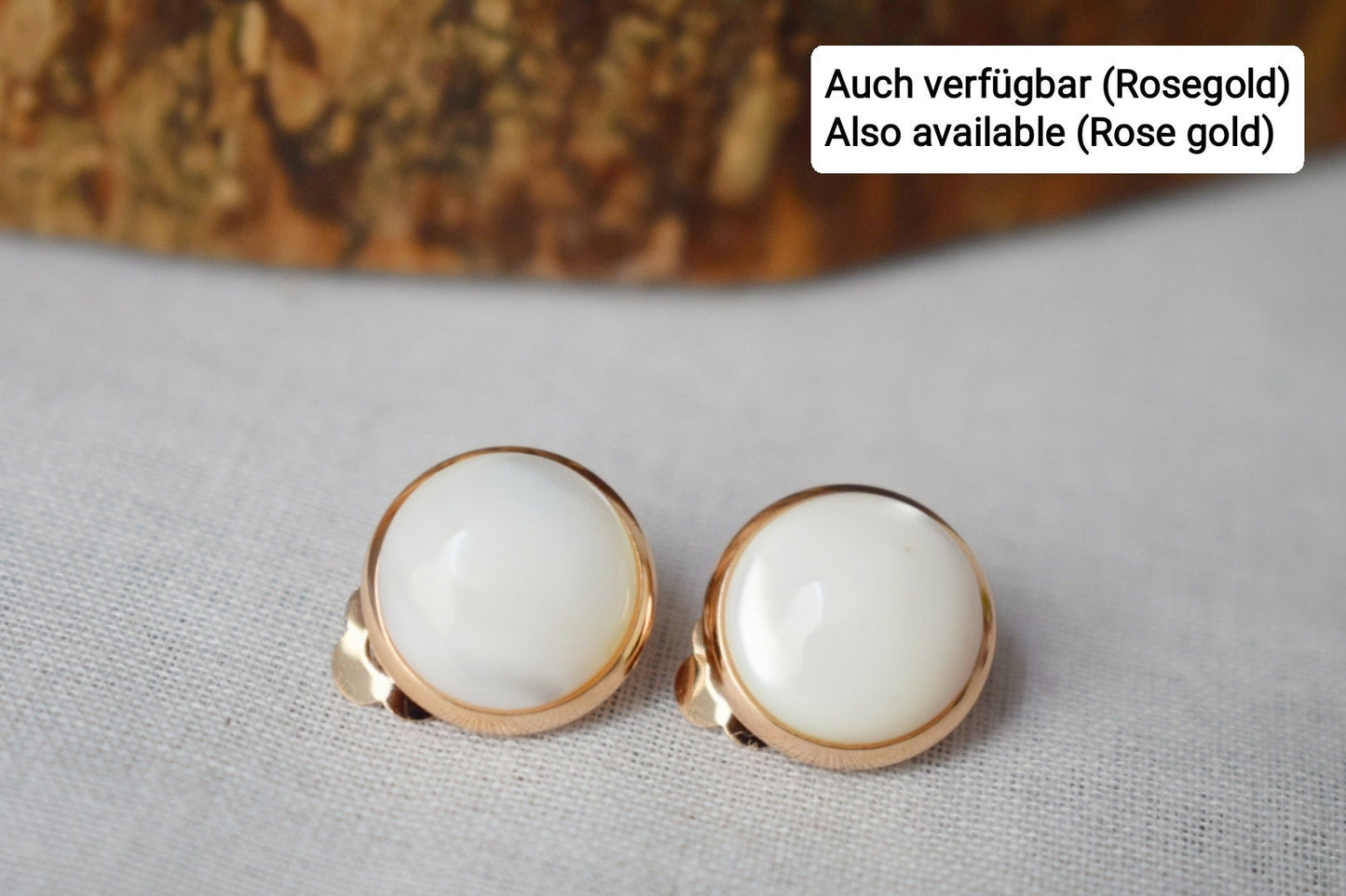 Perlmutt-Ohrclips, 12 mm, weiße Perle, Edelstahl, Perlen-Ohrclips für Frauen, nicht durchbohrte Ohrringe, Perlenschmuck