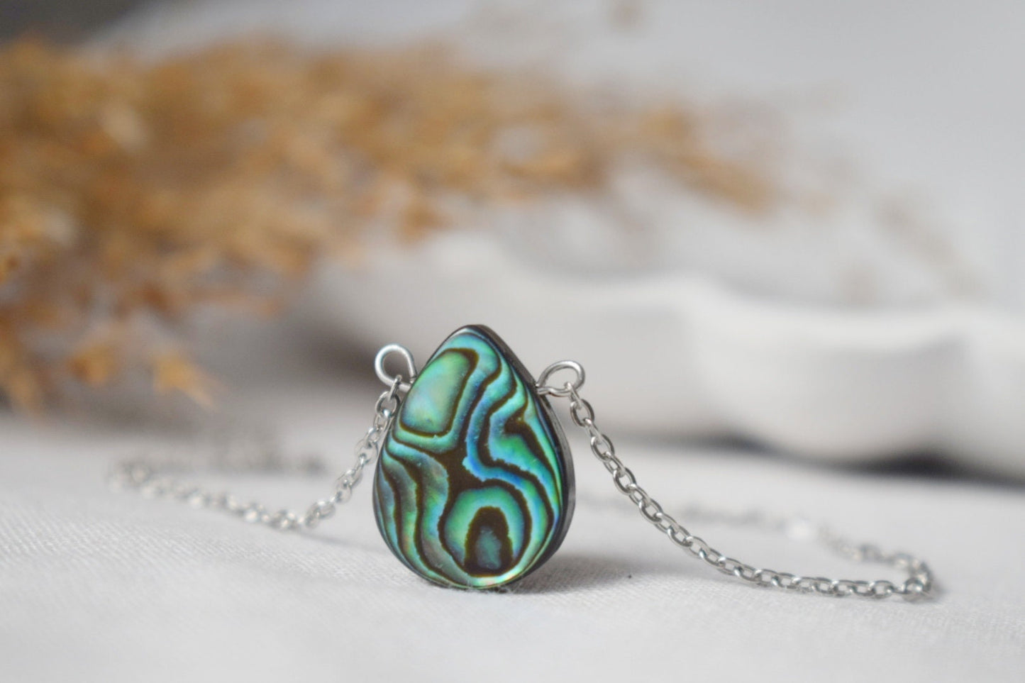 Abalone Muschel Halskette, Abalone Anhänger, Abalone Tropfen Halskette, Bunte Abalone, Paua Muschel, Abalone Choker, Abalone Schmuck für Frauen