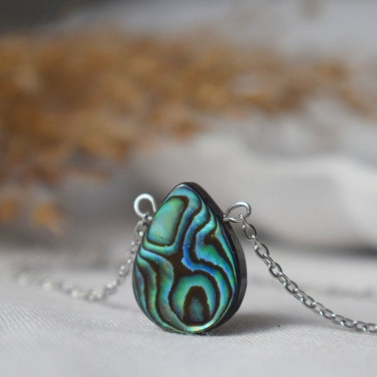 Abalone Muschel Halskette, Abalone Anhänger, Abalone Tropfen Halskette, Bunte Abalone, Paua Muschel, Abalone Choker, Abalone Schmuck für Frauen