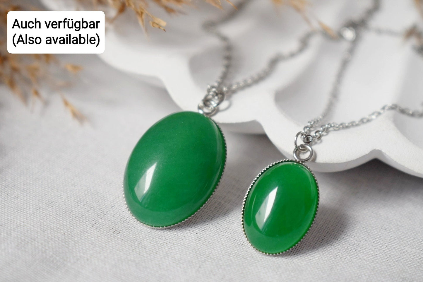 Natürliche grüne Jade Herz Halskette, Edelstein Anhänger, Lange Stein Halskette, Handgemachter Schmuck, Bestes Geschenk für sie, Muttertagsgeschenk