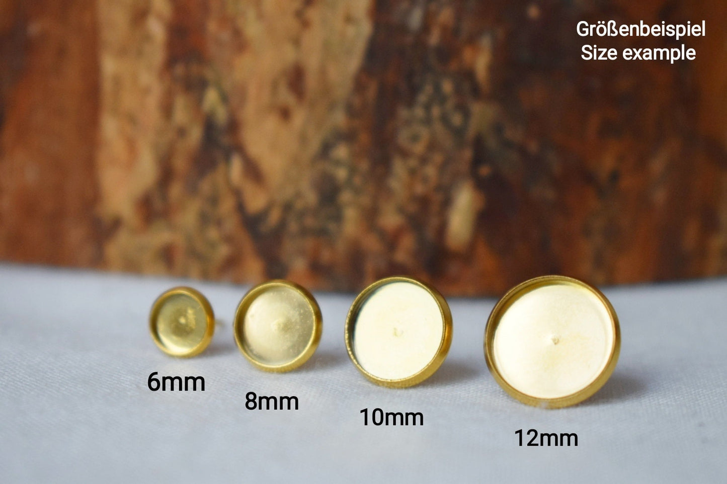 Ohrstecker aus Abalone-Muschel in Gold, Kleine bunte Ohrstecker aus Perlmutt, 8 mm Ohrstecker, rund, Abalone-Perlen-Goldschmuck, Geschenk für Frauen