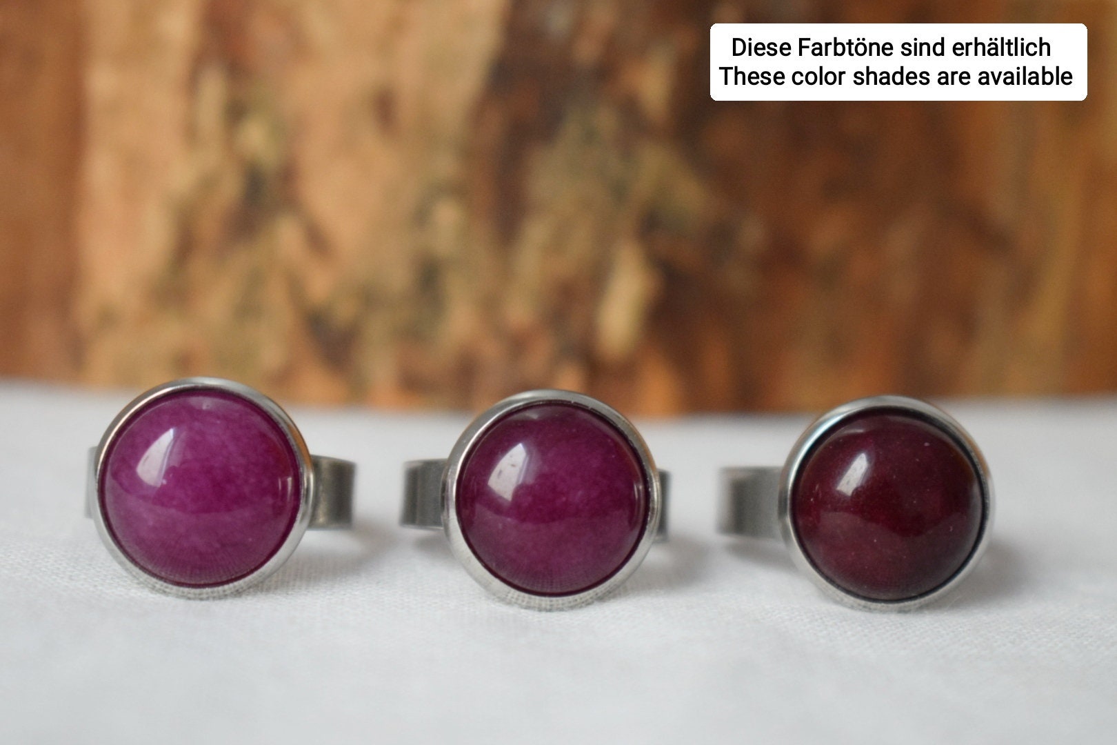 Dark Wine red jade ring, Adjustable Everyday stone ring, gemstone jewelry, gift for her