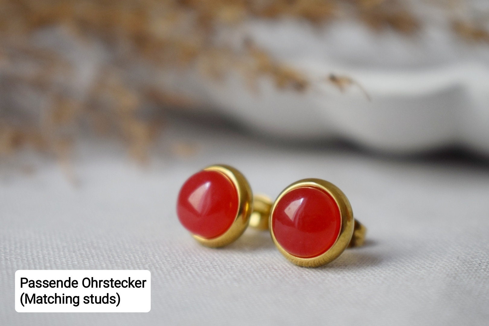Red jade necklace, Minimalist gemstone Layered jewelry, Gift for her