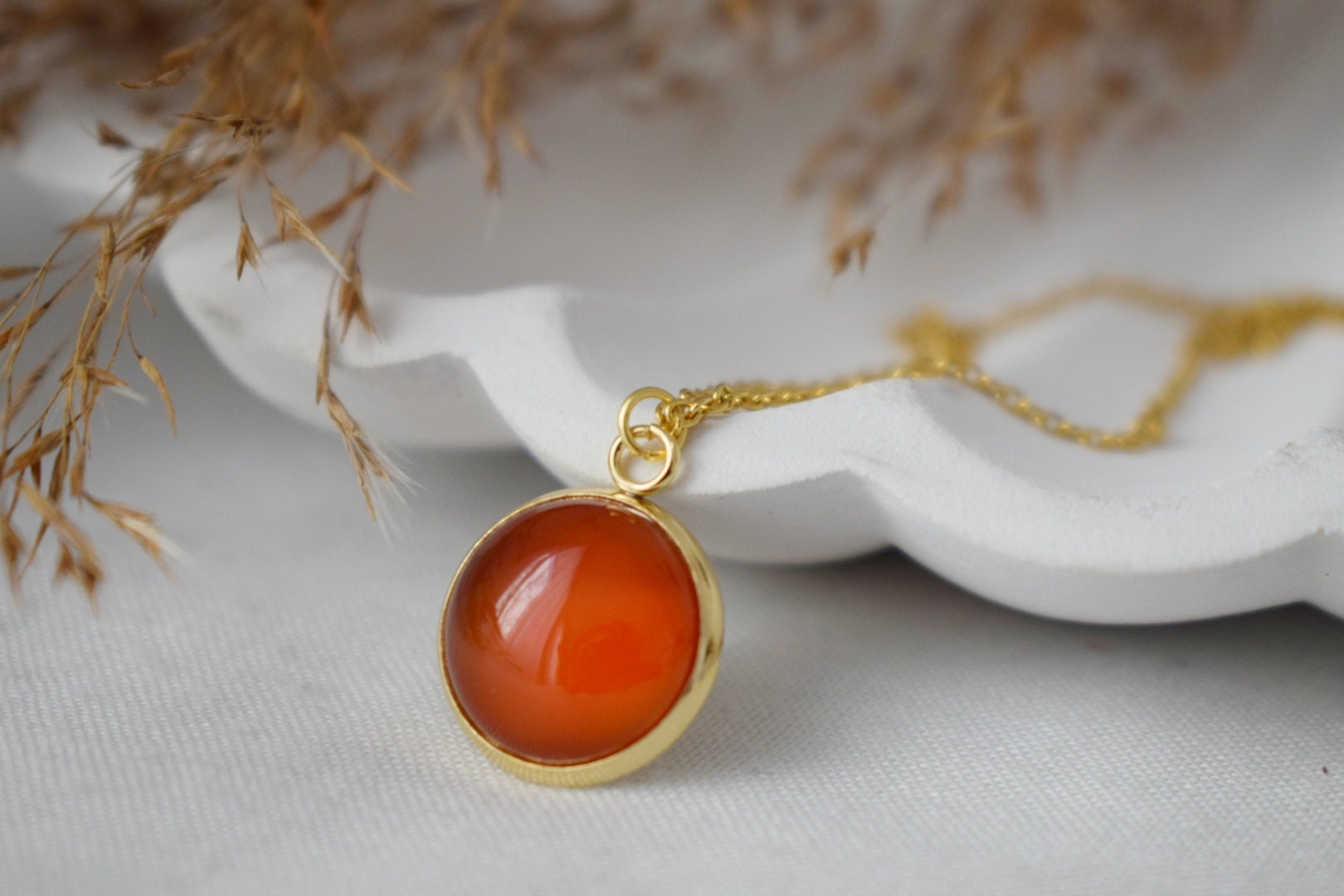 Red Agate Dangle Earrings, 24k Gold Plated Huggie Hoops