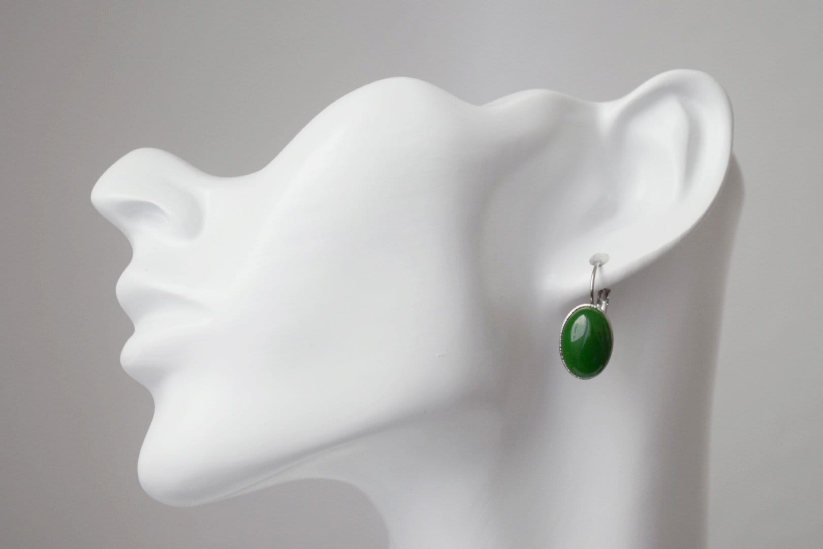 Green Jade Dangle Earrings: Stainless Steel Leverback, Gemstone Jewellery, Christmas Gift