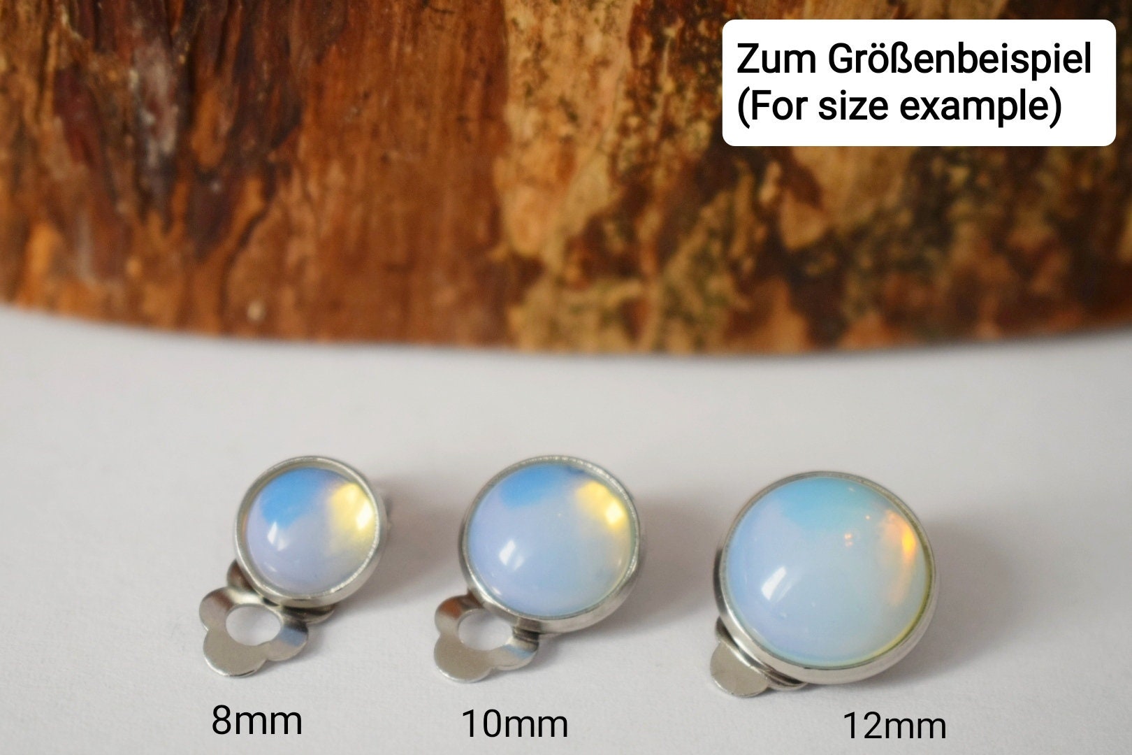 Lapis Lazuli Clip On Earrings, Stainless Steel, No Piercing Jewellery