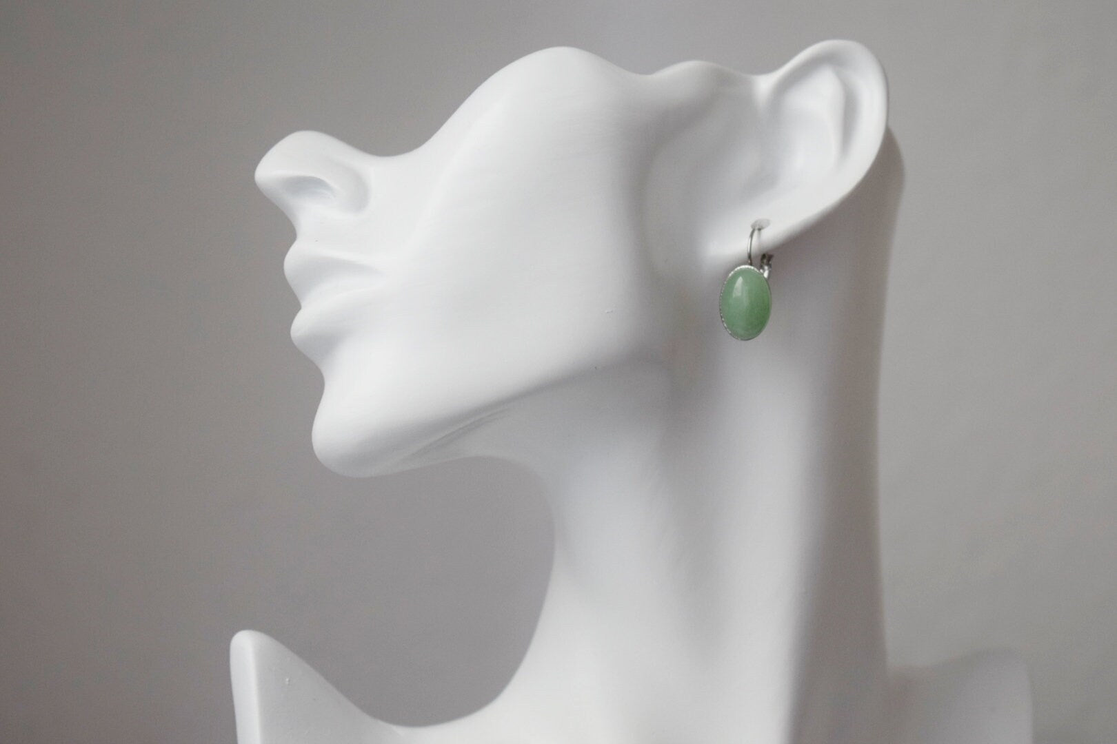 Green aventurine dangle earrings, gemstone jewelry, Gift for her
