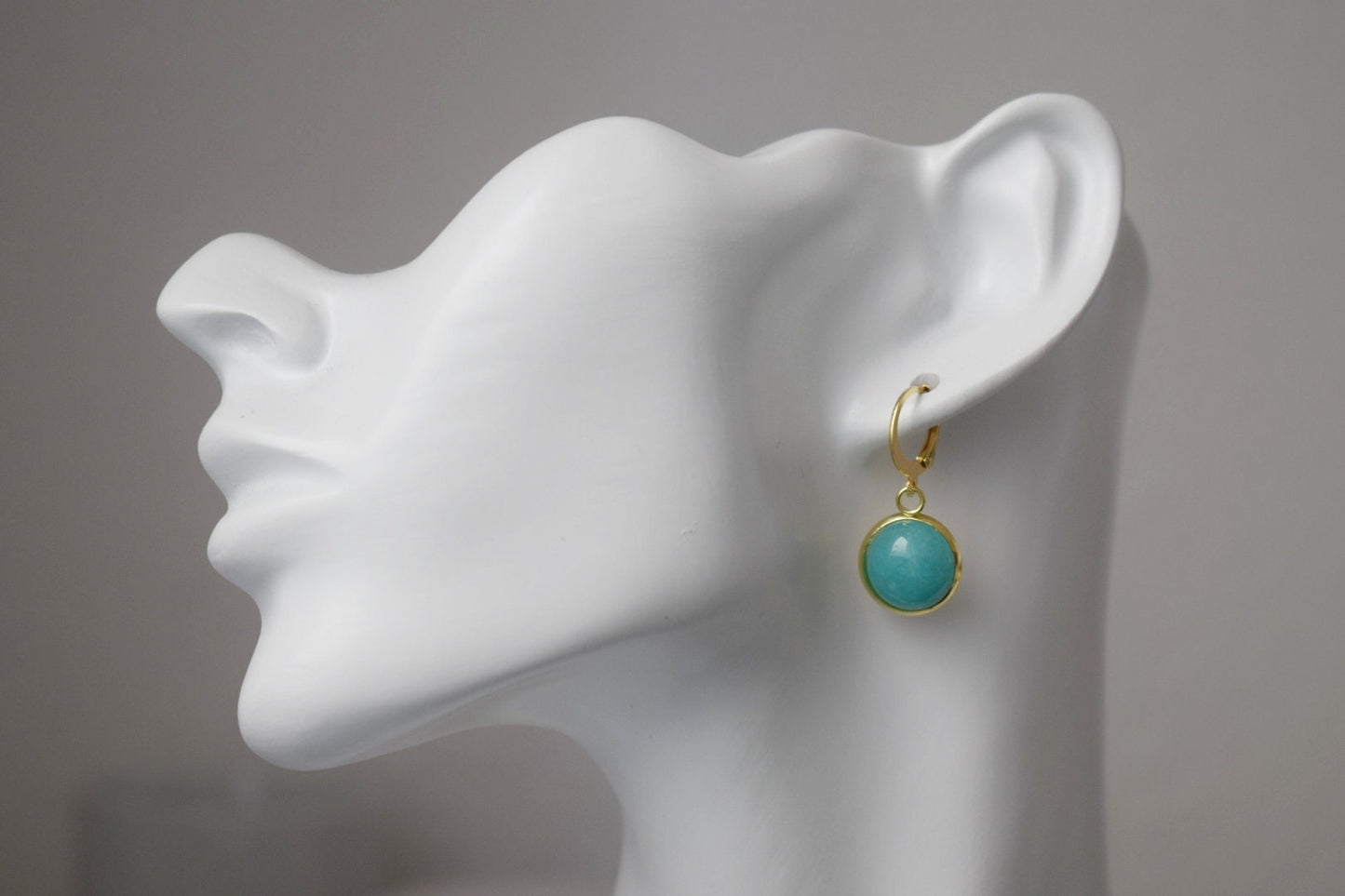 Turquoise jade earrings, Gemstone jewelry, Gift for women