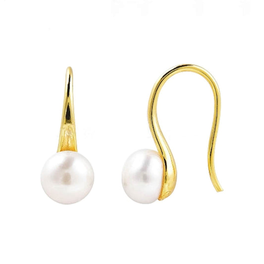 Natürliche Perlenohrringe, Minimalistische Perlenohrringe, 14 Karat vergoldeter Messingschmuck für Frauen, Perlengoldschmuck, Brautjungfern, Geschenk