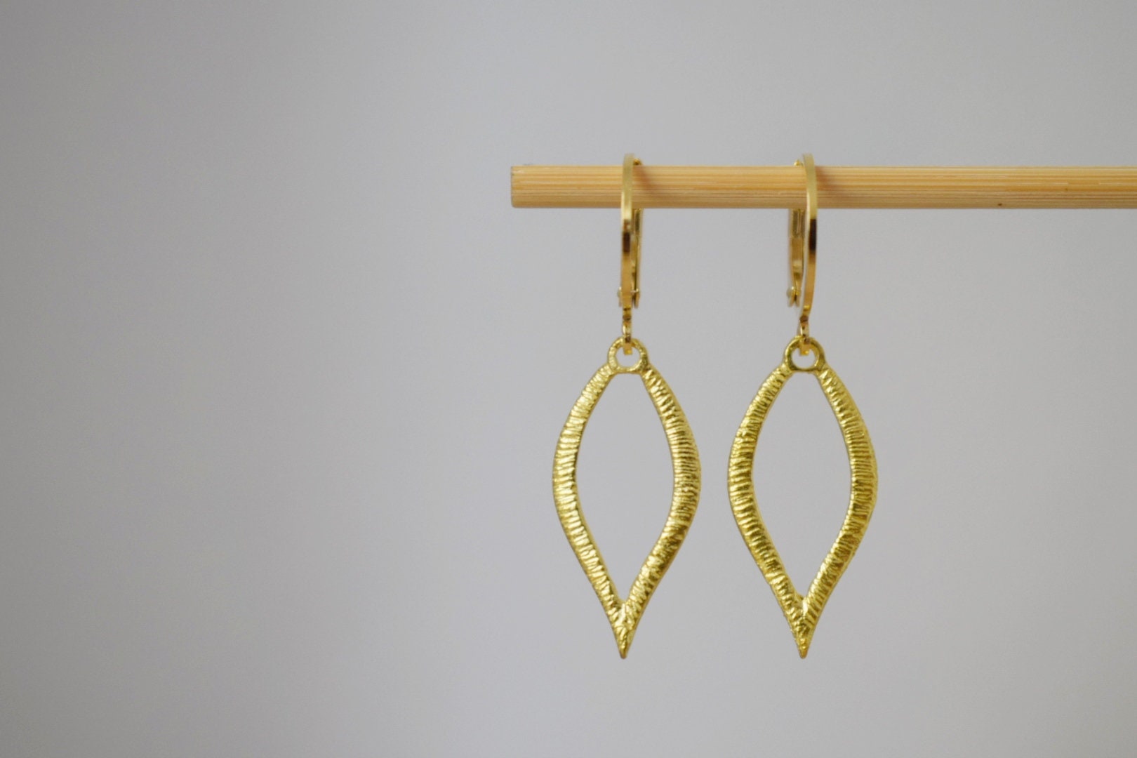 Leaf earrings, Boho golden Jewelry