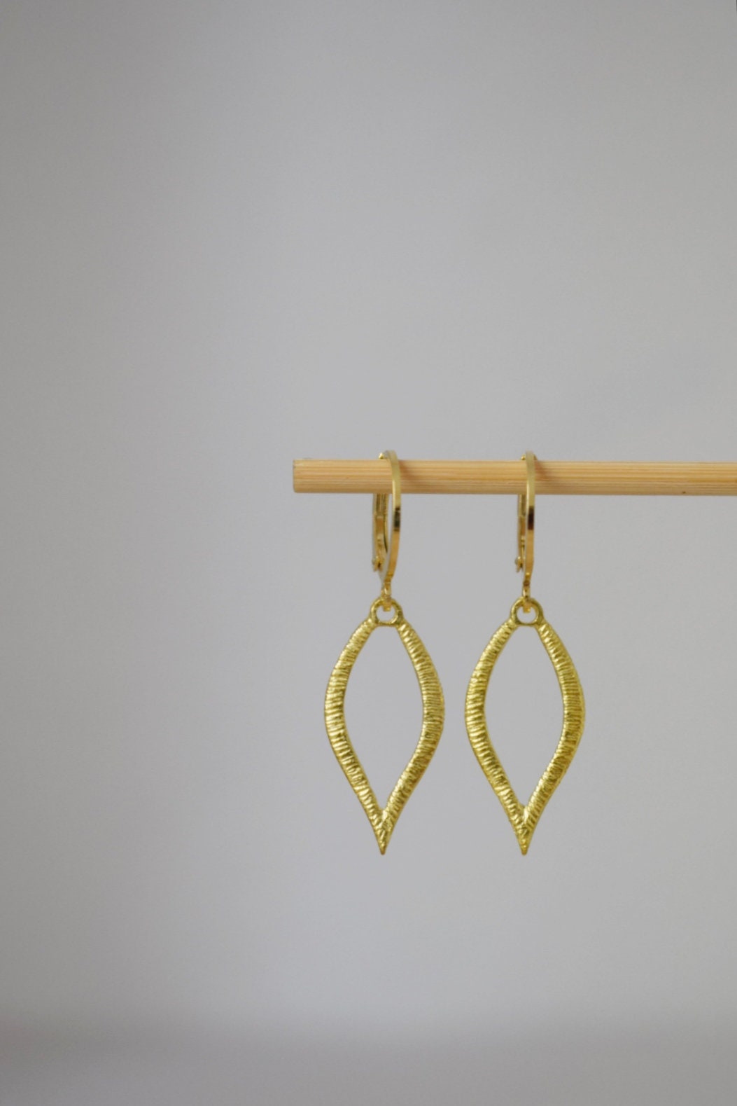 Leaf earrings, Boho golden Jewelry