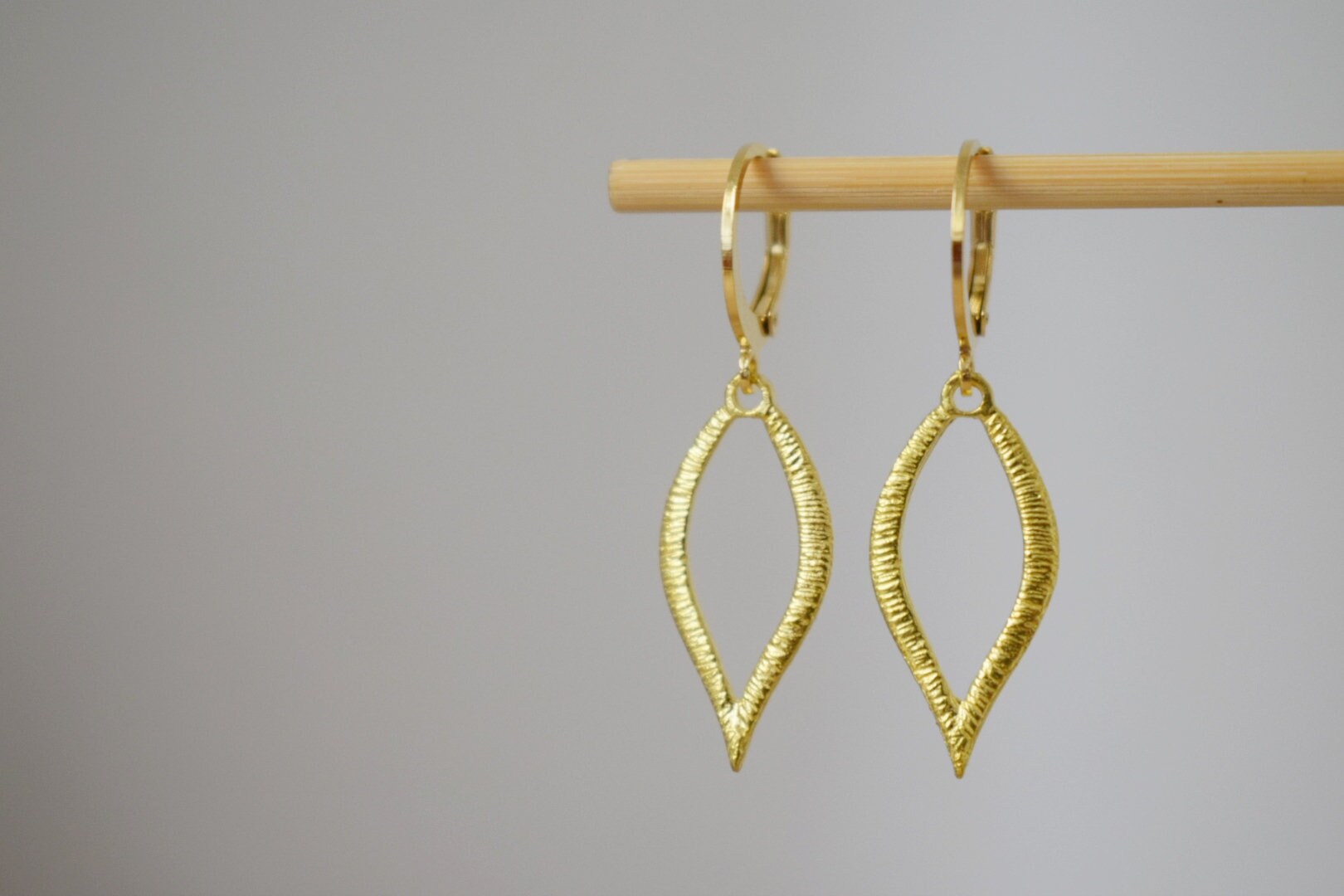 Leaf earrings, Boho golden Jewelry