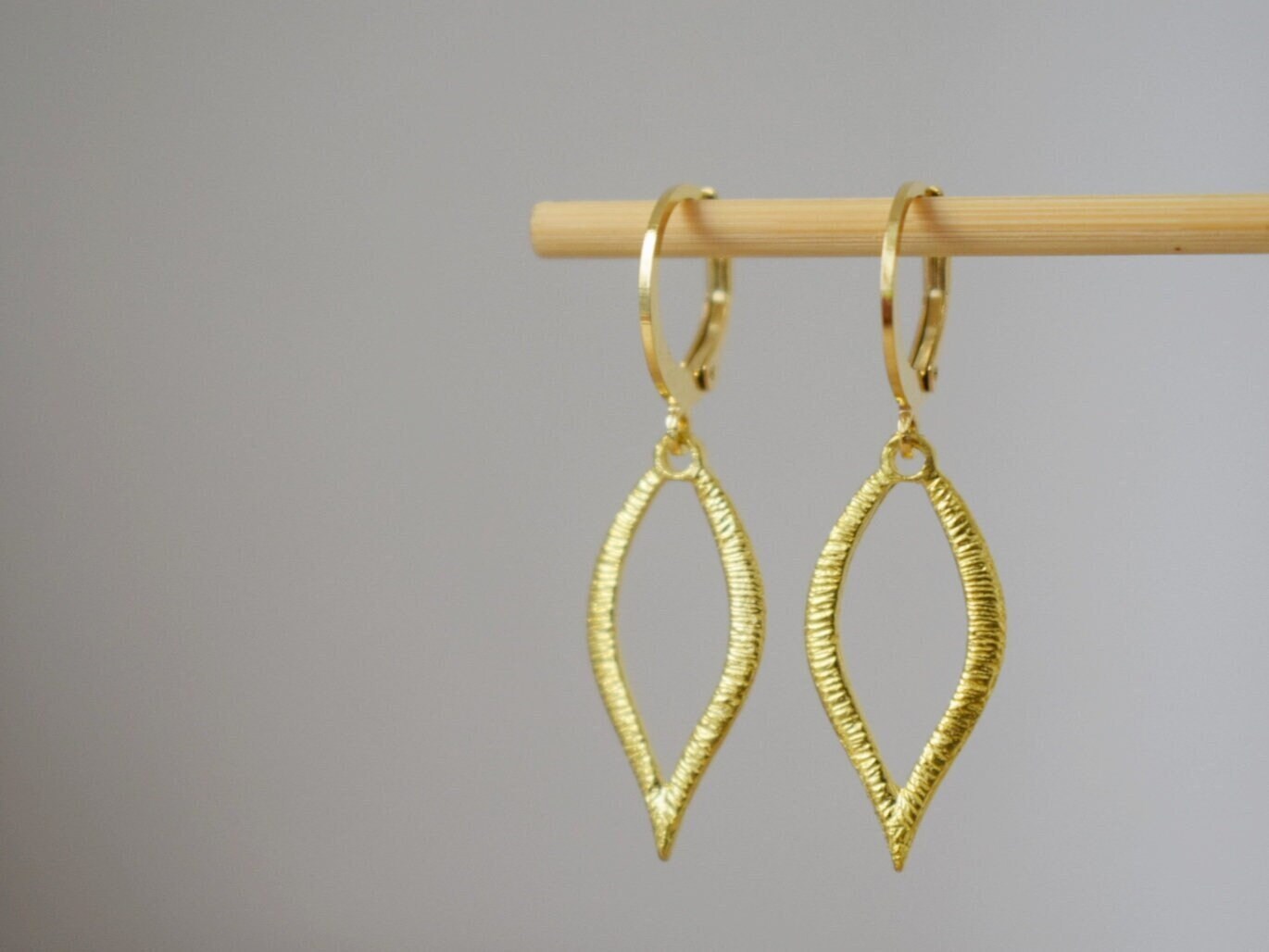 Leaf earrings, Boho golden Jewelry