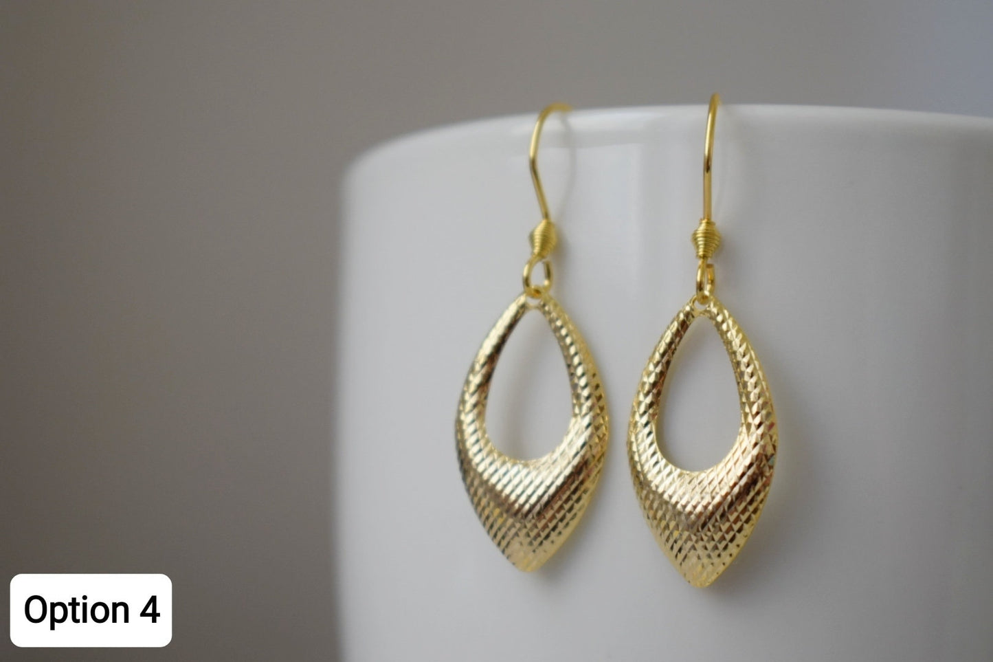 Gold Plated Teardrop Earrings: Minimalist Dangle Jewelry