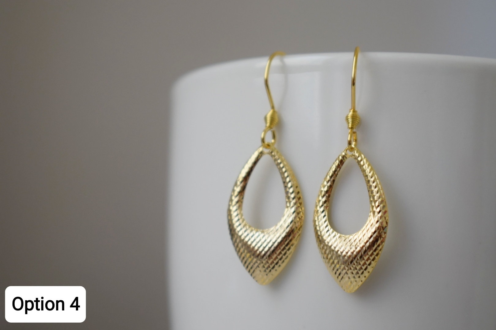 Gold Plated Teardrop Earrings: Minimalist Dangle Jewelry