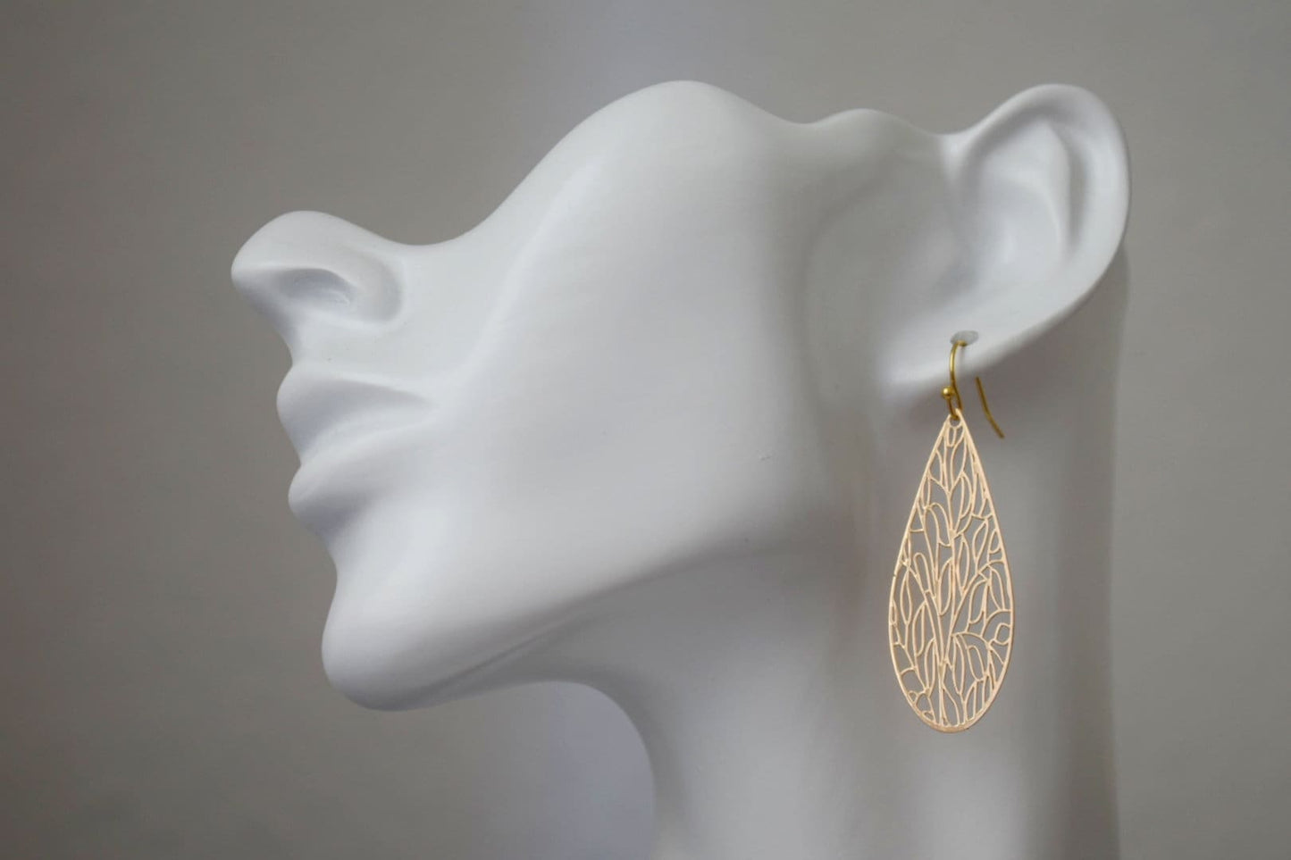 Gold Plated Teardrop Earrings: Minimalist Dangle Jewelry