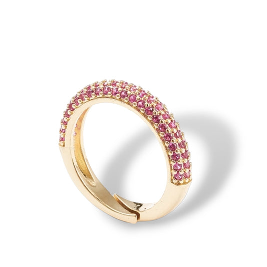 Verstellbarer Zirkonia Ring, Micro Pave Manschettenring, Verstellbarer offener Kristallring, Einzigartiger Zirkonia Schmuck, Geschenk für Sie
