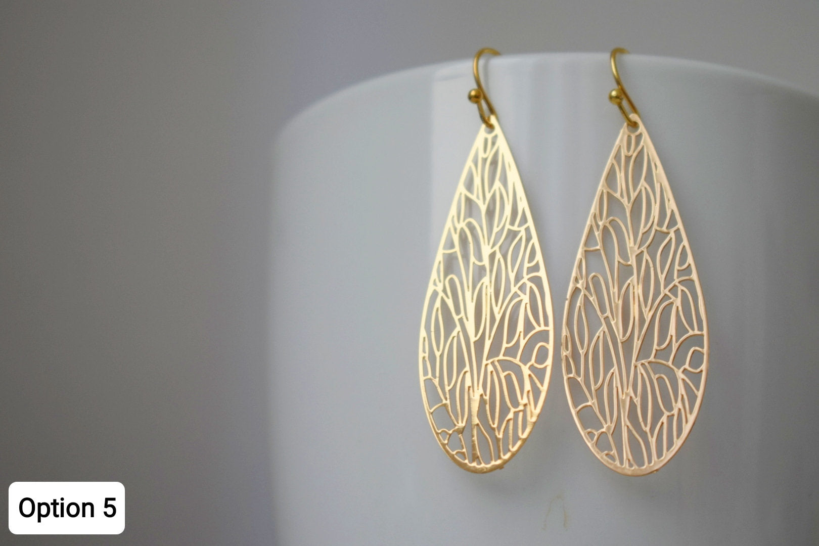 Gold Plated Teardrop Earrings: Minimalist Dangle Jewelry