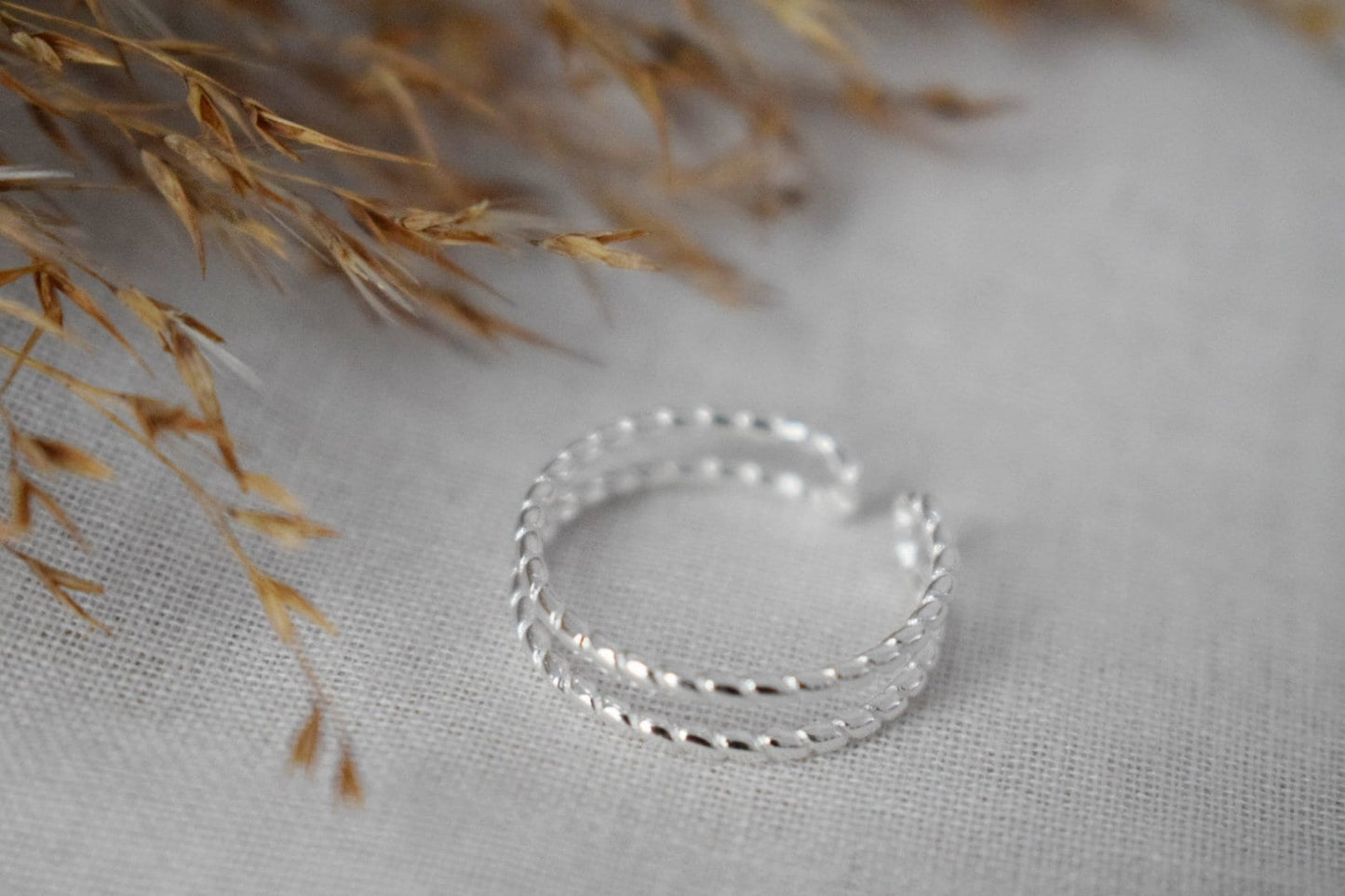 Vintage Sterling Silber Ring für Frauen, Gedrehter Doppelband Ring, offener 925 Sterling Silber Ring, verstellbarer Silberring, Einzigartiger Ring