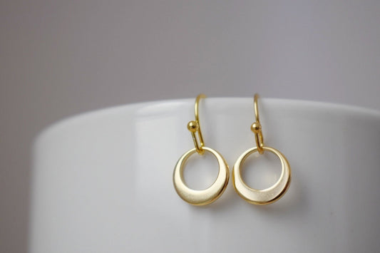 Goldene Kreisohrringe mit Ohrhaken aus chirurgischem Edelstahl, Leichte Ohrringe, Minimalistischer zierlicher Schmuck, Bestes Geschenk für Sie