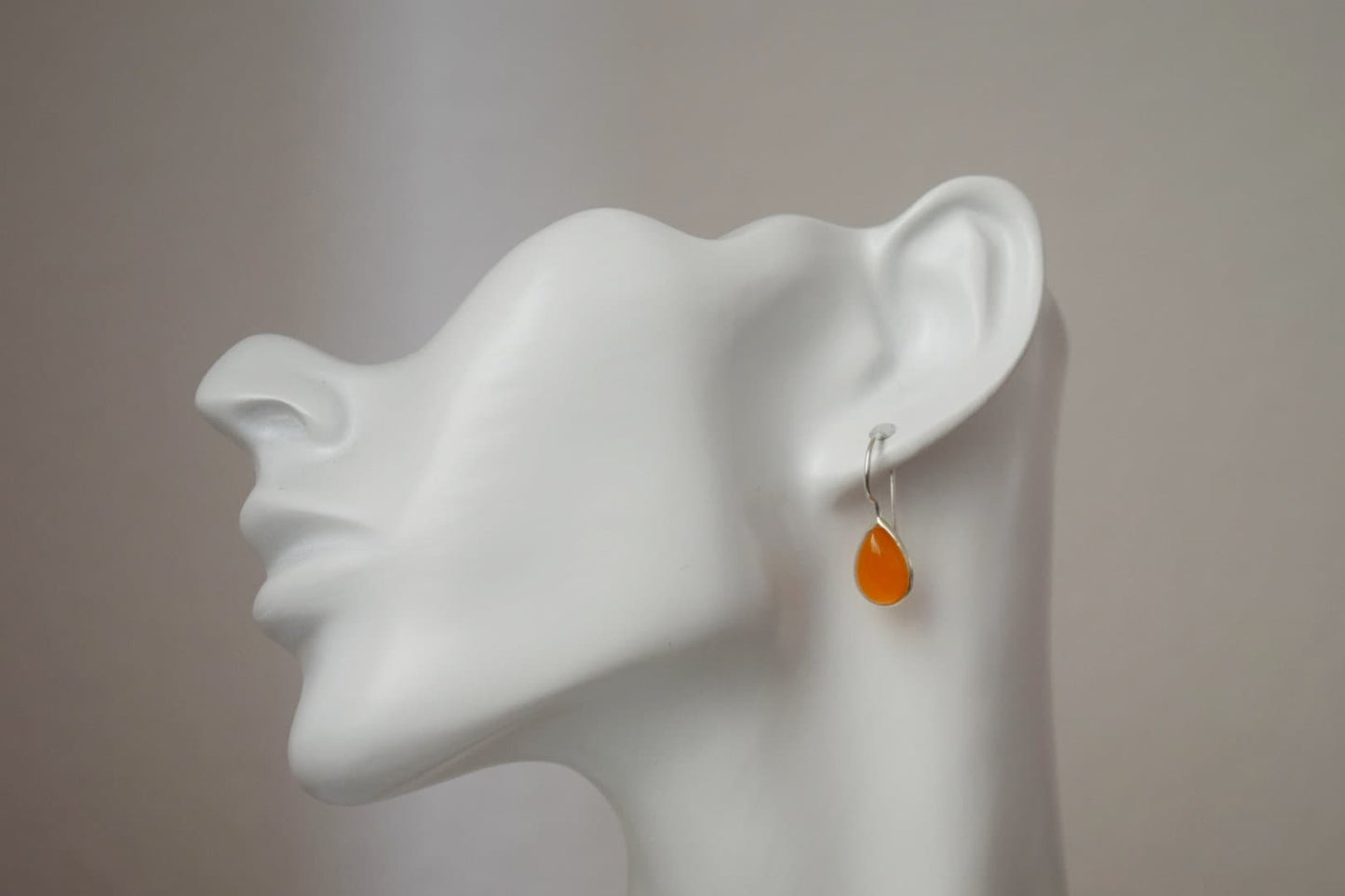 Karneol Sterling Silber Ohrringe, Tropfen orange Edelstein Ohrringe 925 Silber, Naturstein, Einzigartiges Schmuckgeschenk