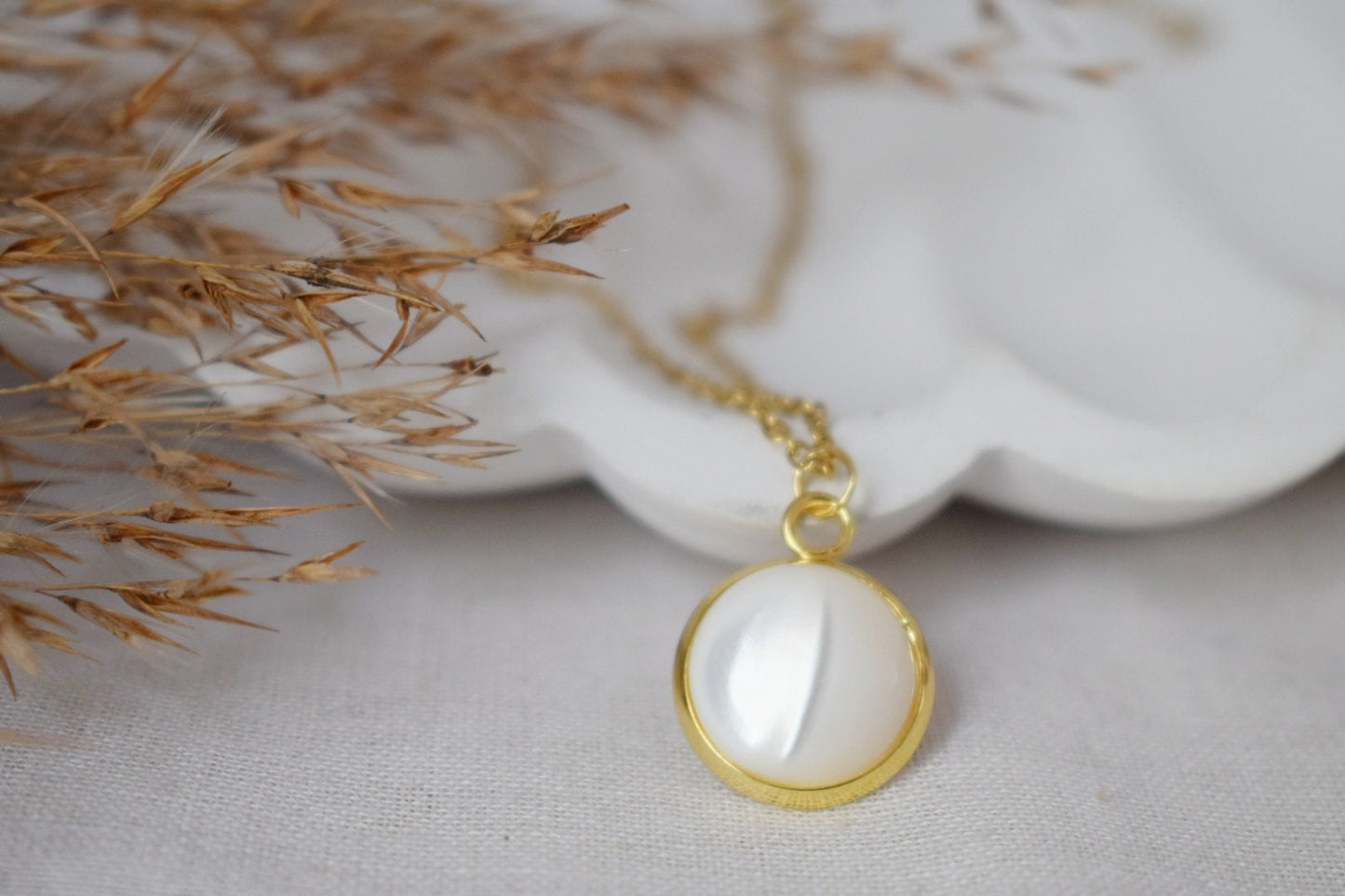 Mother of Pearl Clip On Earrings: Gold Plated, Non Pierced Jewelry