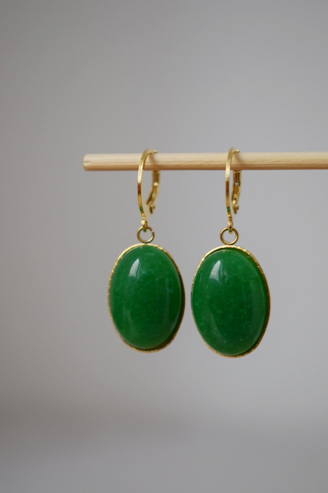 Grüne Jade Ohrringe, Edelstein Ohrringe, Boho Ohrringe, handgefertigter Schmuck, Muttertagsgeschenke, Ohrringe für Frauen, Einzigartiger Schmuck