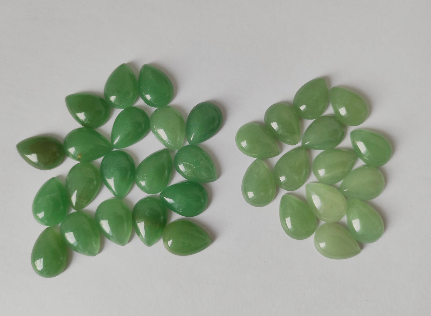 Green Aventurine Teardrop Dangle Earrings: Lever Back Gemstone Jewelry