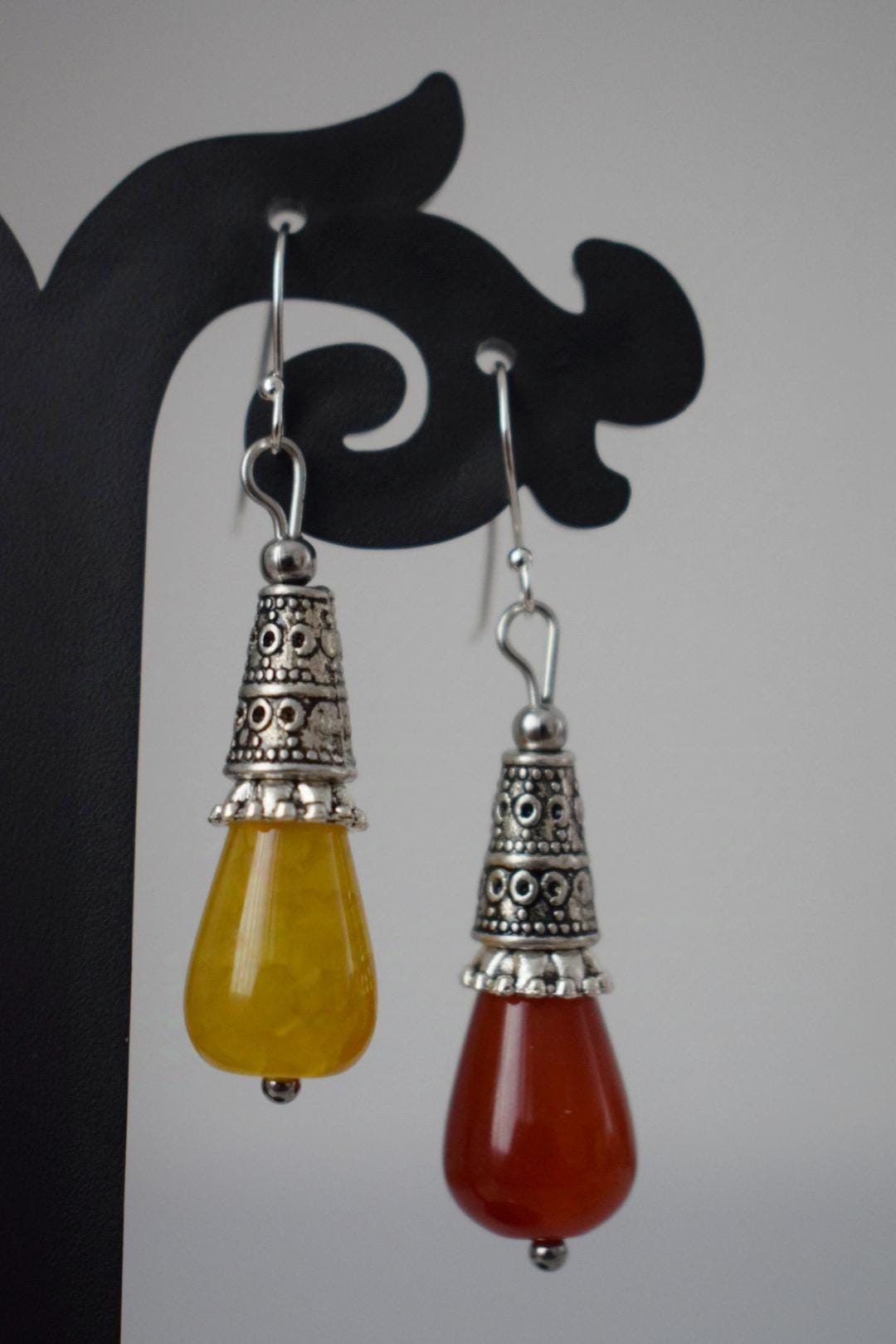 Weiße Jade Tropfen Ohrringe Geschenk für Frauen, Vintage, Sterling Silber Ohrhänger, Boho Chic Ohrringe, Edelstein Handgemachter Schmuck