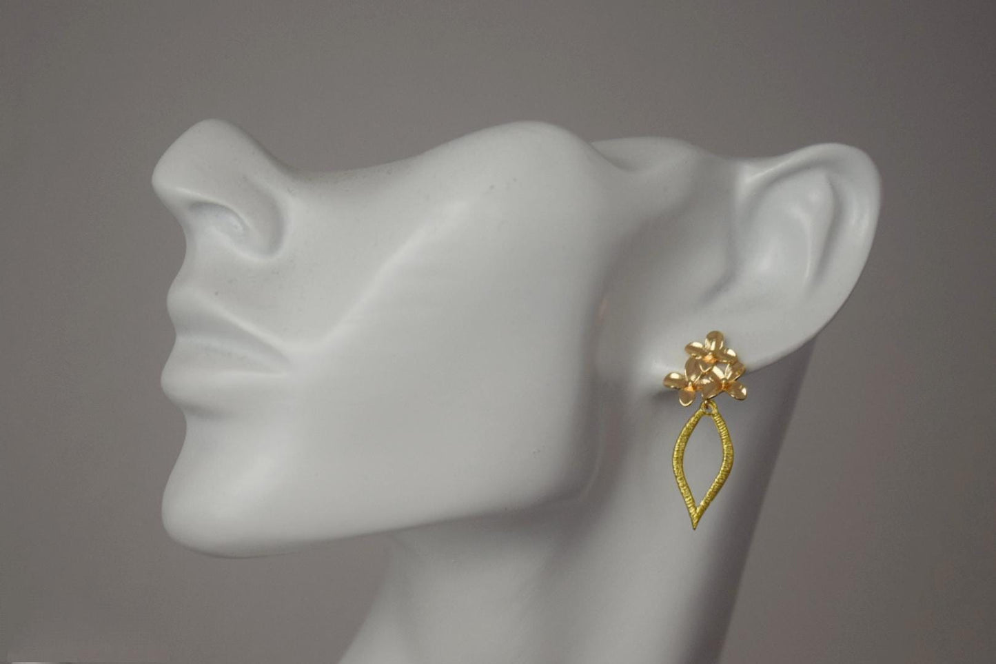 Leaf Floral Earrings: Statement Dangles, Golden Boho Jewelry, Gift for her