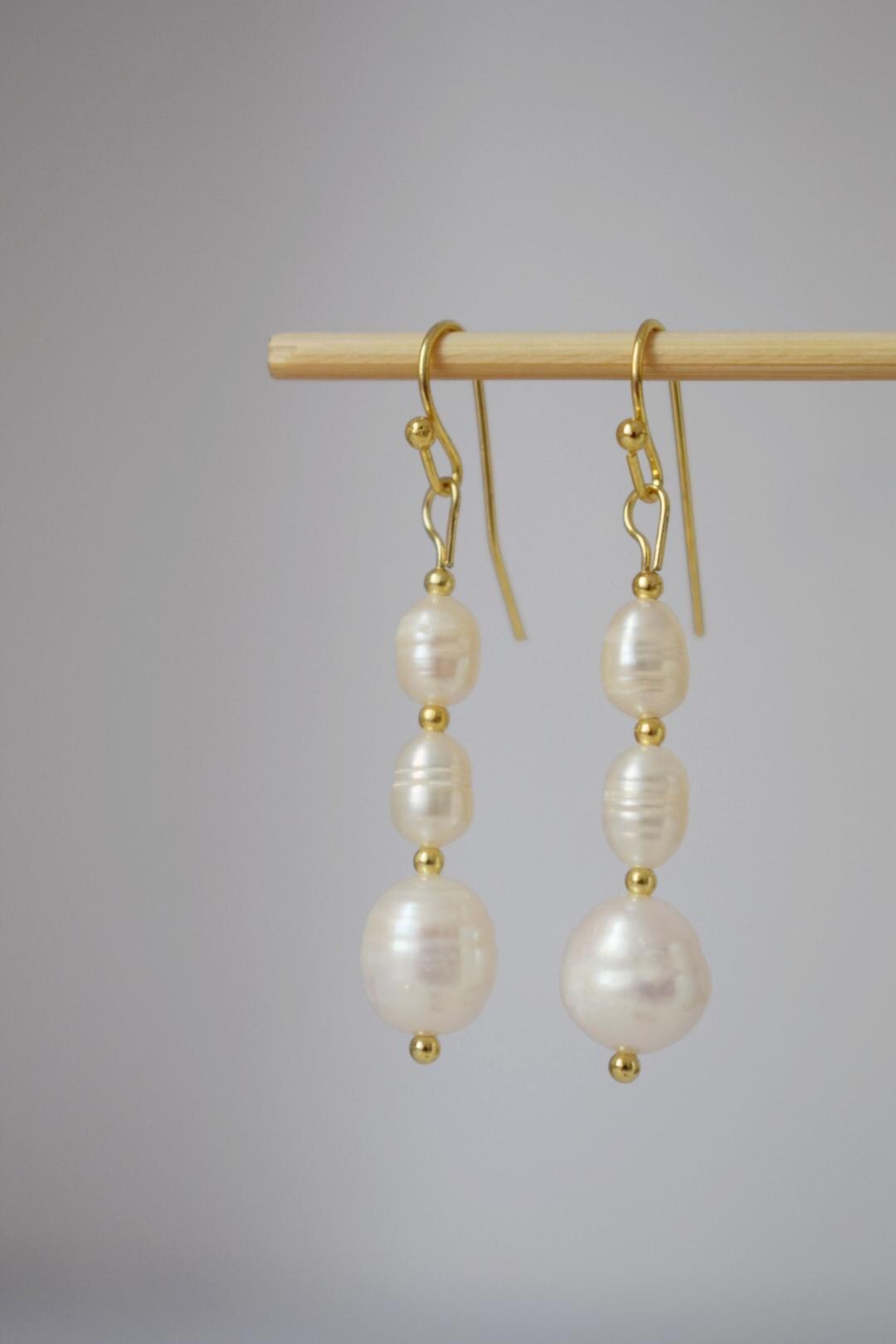 Freshwater Pearl Earrings, Statement Dangle Drop Wedding Jewelry, Anniversary Gift