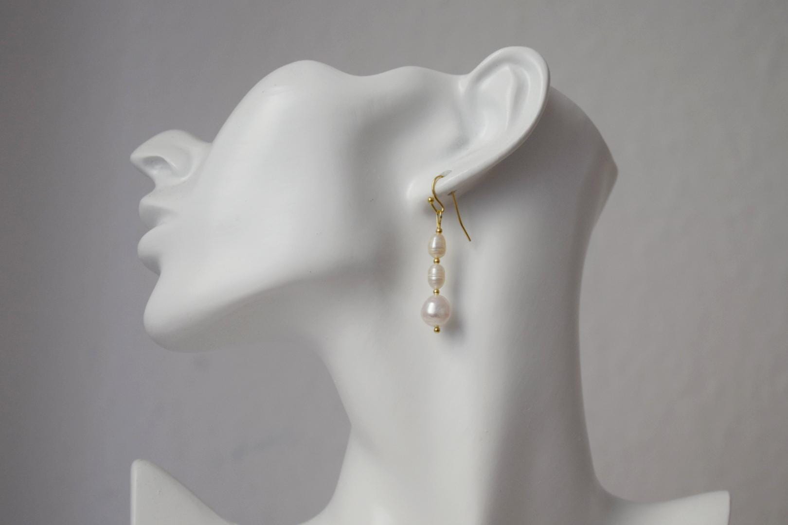 Freshwater Pearl Earrings, Statement Dangle Drop Wedding Jewelry, Anniversary Gift