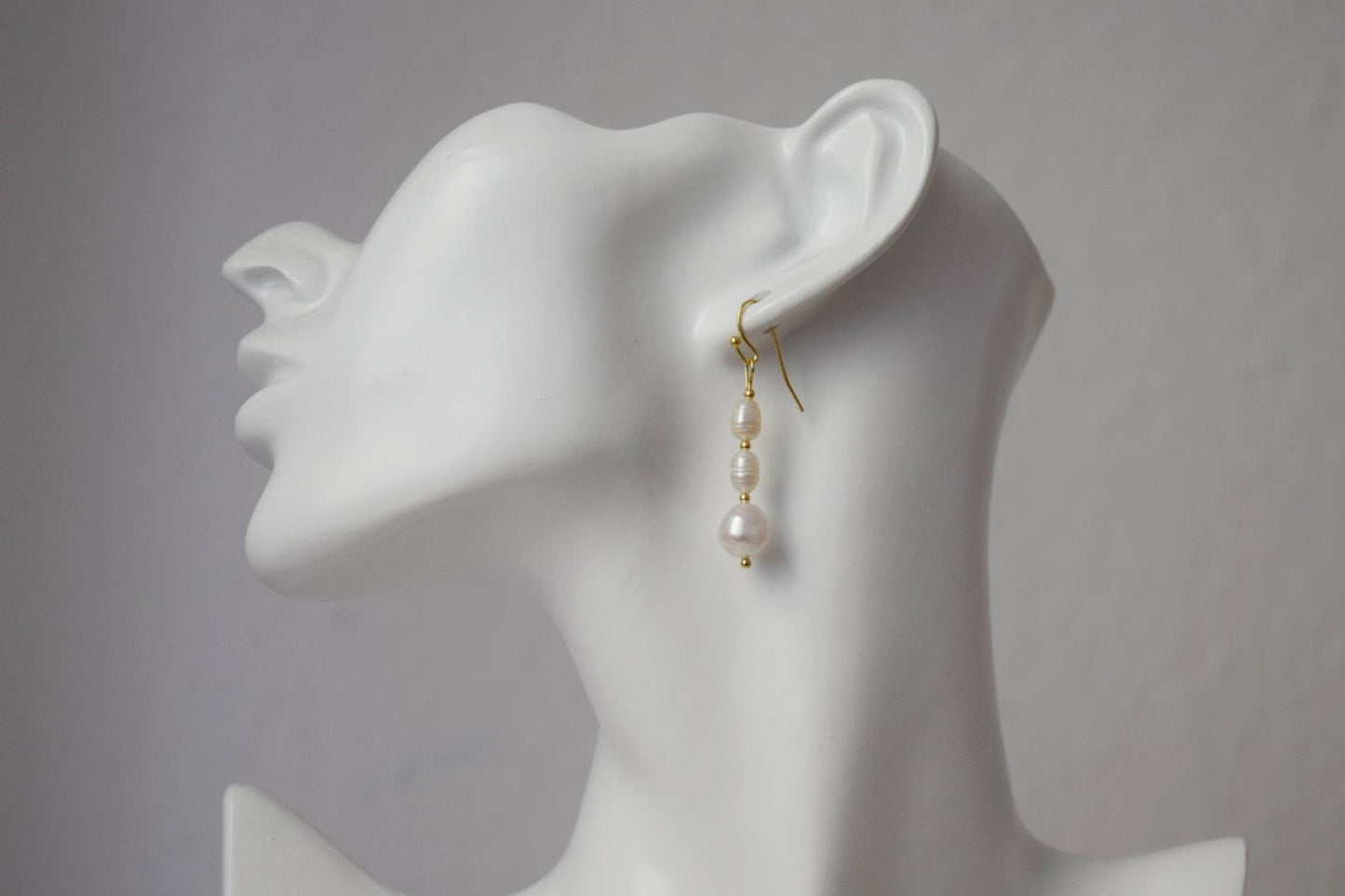 Süßwasserperlen Ohrringe, Statement Ohrhänger, 18k vergoldete chirurgische Edelstahlhaken, Hochzeitsschmuck, Jubiläumsgeschenk