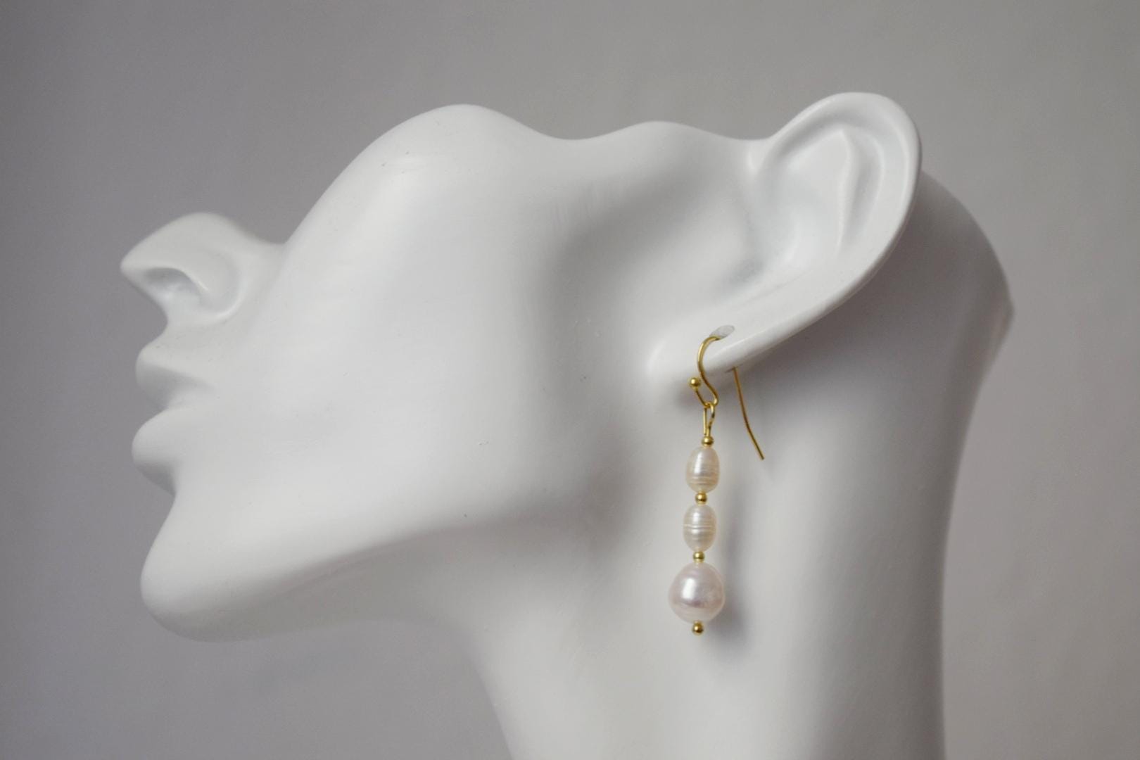 Freshwater Pearl Earrings, Statement Dangle Drop Wedding Jewelry, Anniversary Gift